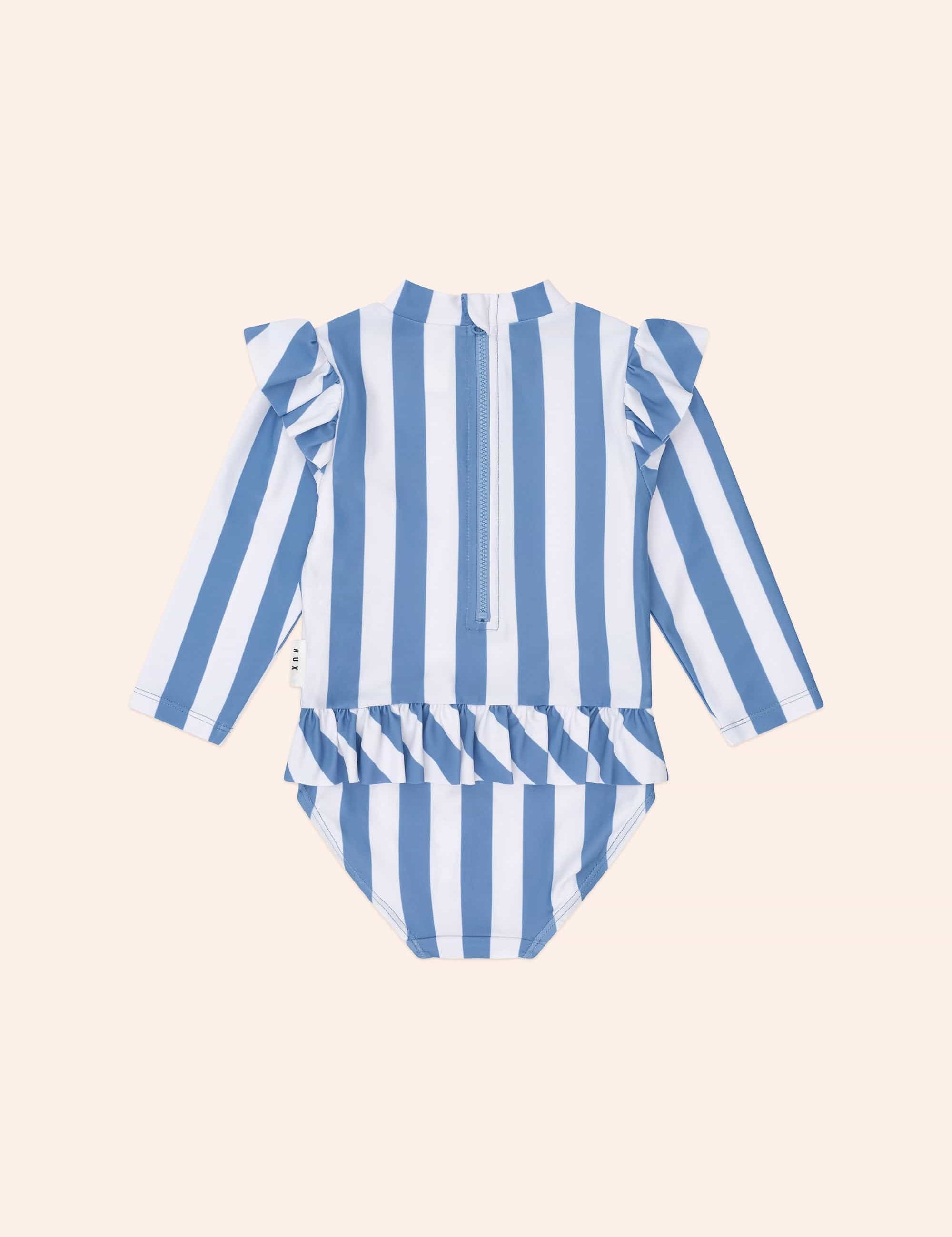 Vintage Stripe Cherry Peplum Swimsuit SWIMWEAR Huxbaby