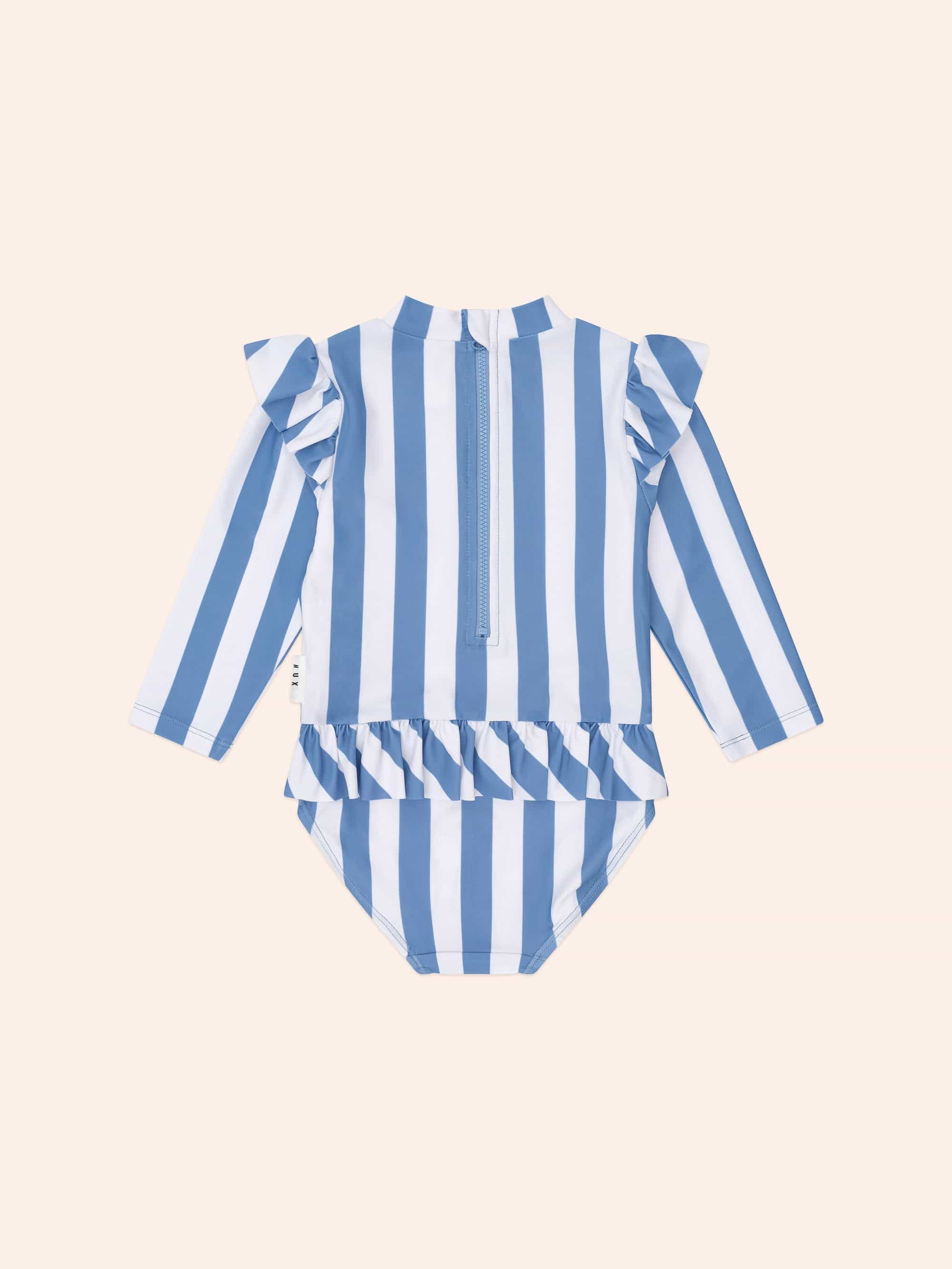 Vintage Stripe Cherry Peplum Swimsuit SWIMWEAR Huxbaby