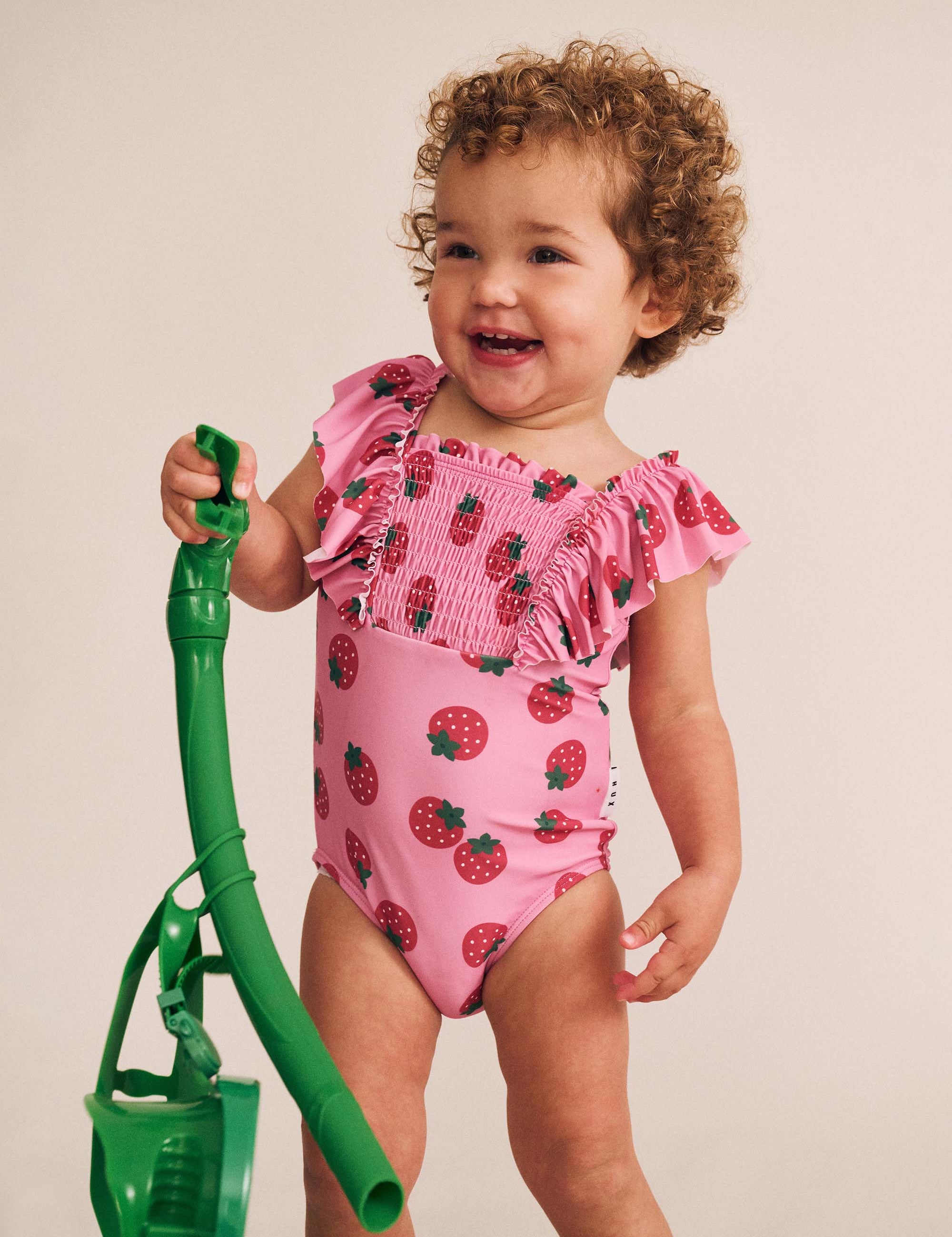 Strawberry Fields Forever Shirred Swimsuit SWIMWEAR Huxbaby