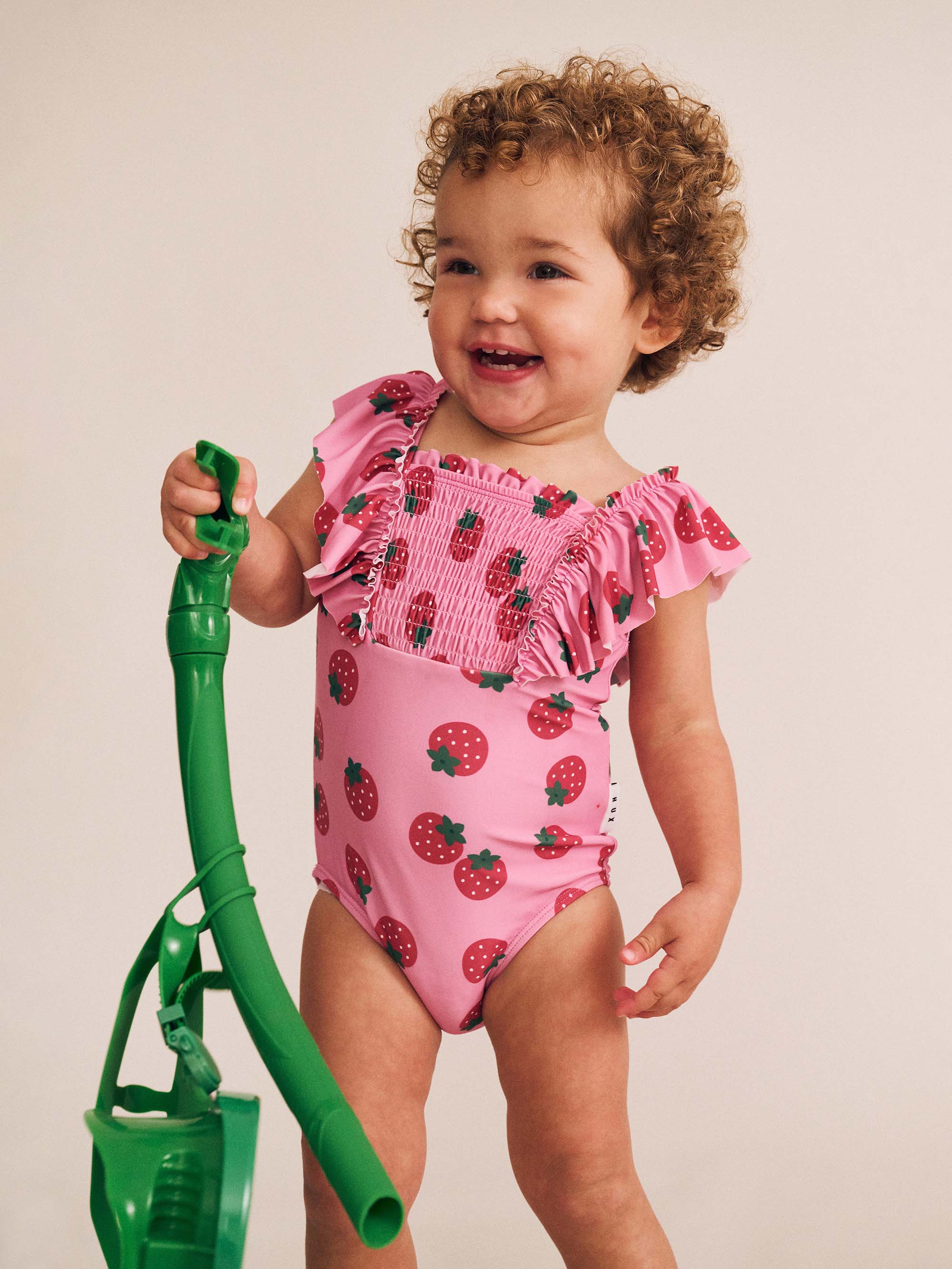 Strawberry Fields Forever Shirred Swimsuit SWIMWEAR Huxbaby