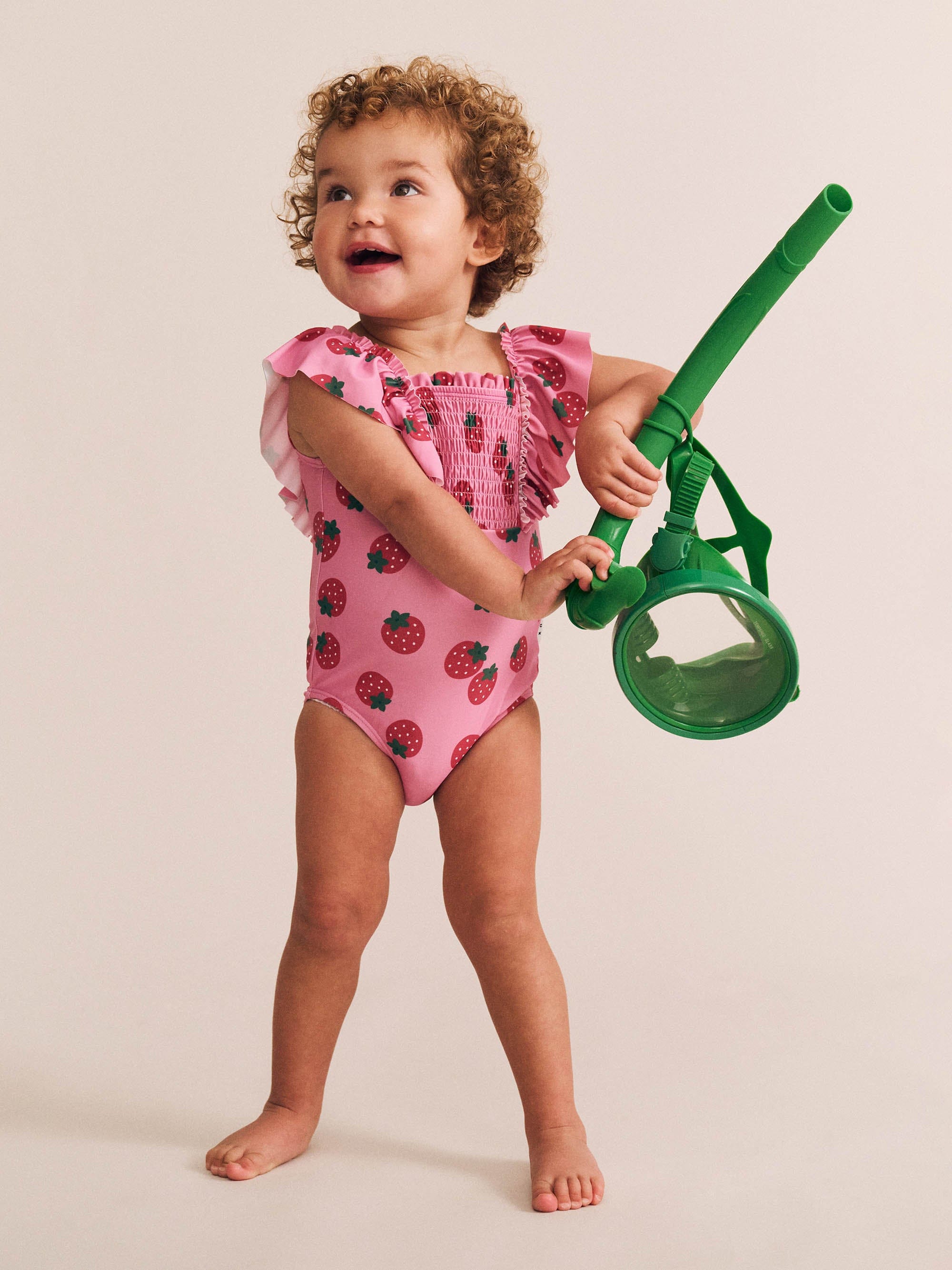 Strawberry Fields Forever Shirred Swimsuit SWIMWEAR Huxbaby