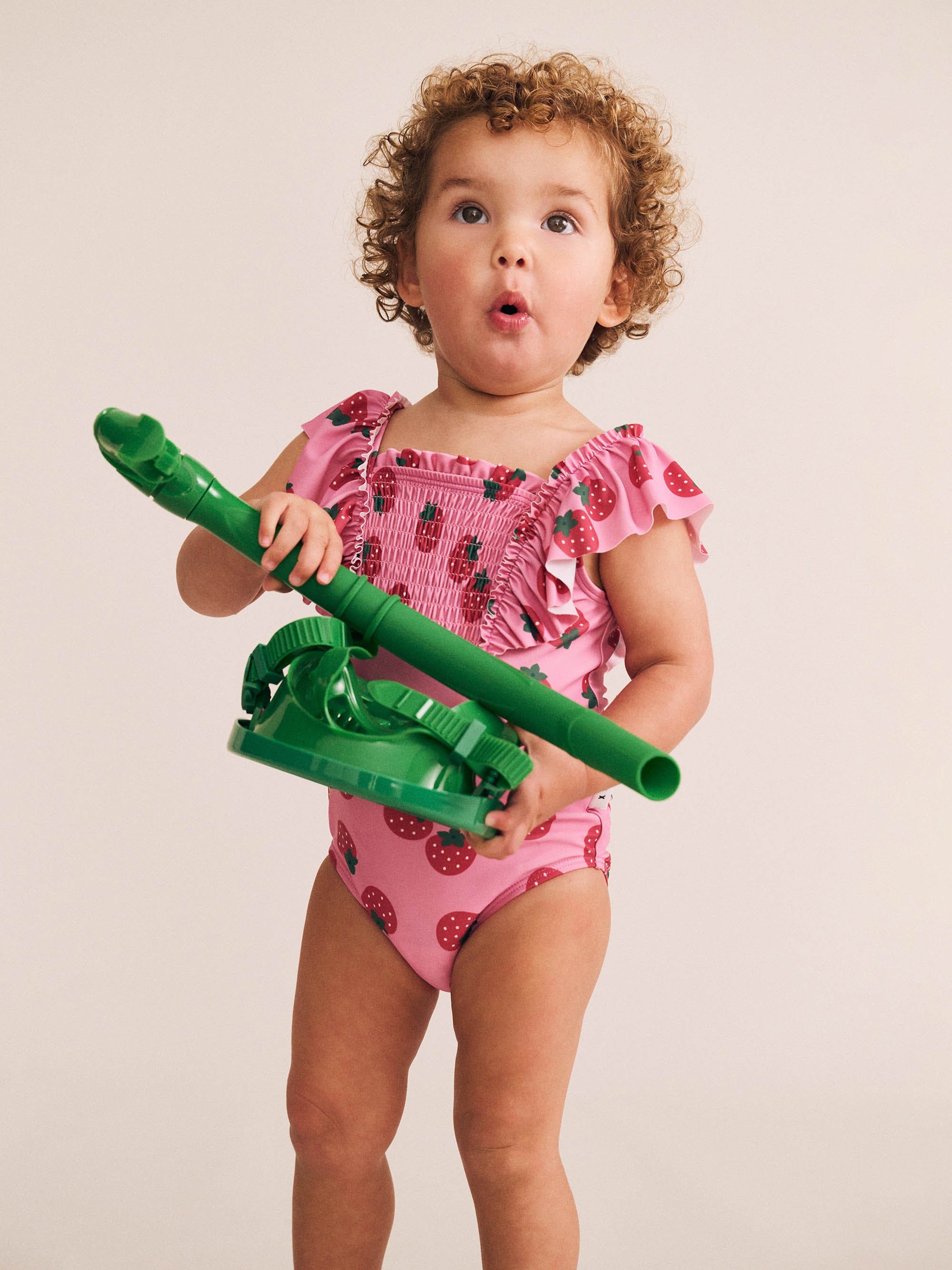 Strawberry Fields Forever Shirred Swimsuit SWIMWEAR Huxbaby