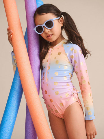 Tropical Foil Floral Ombre Swimsuit SWIMWEAR Huxbaby Shopify