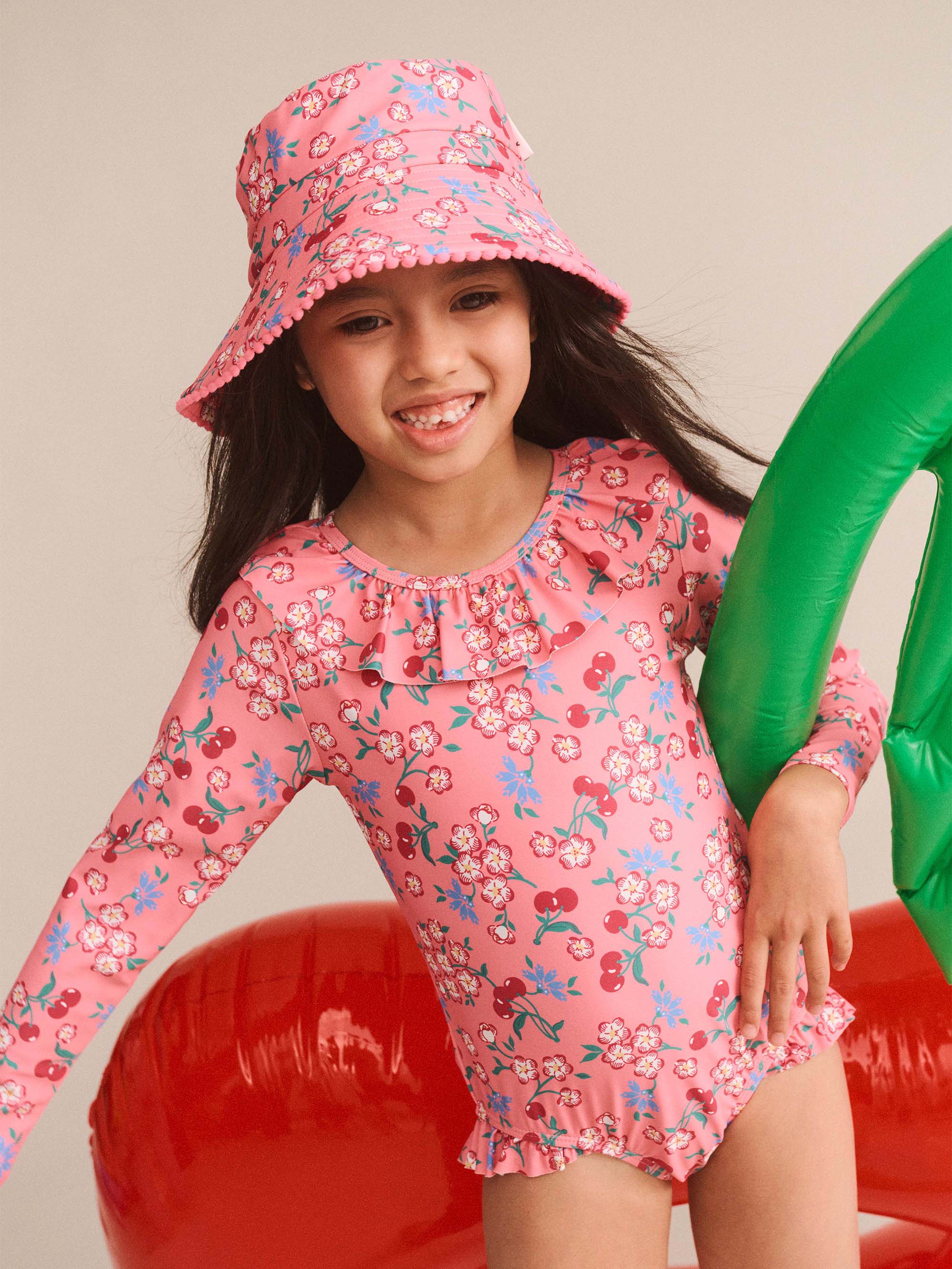Tropical Cherry Floral Swimhat SWIMWEAR Huxbaby Shopify