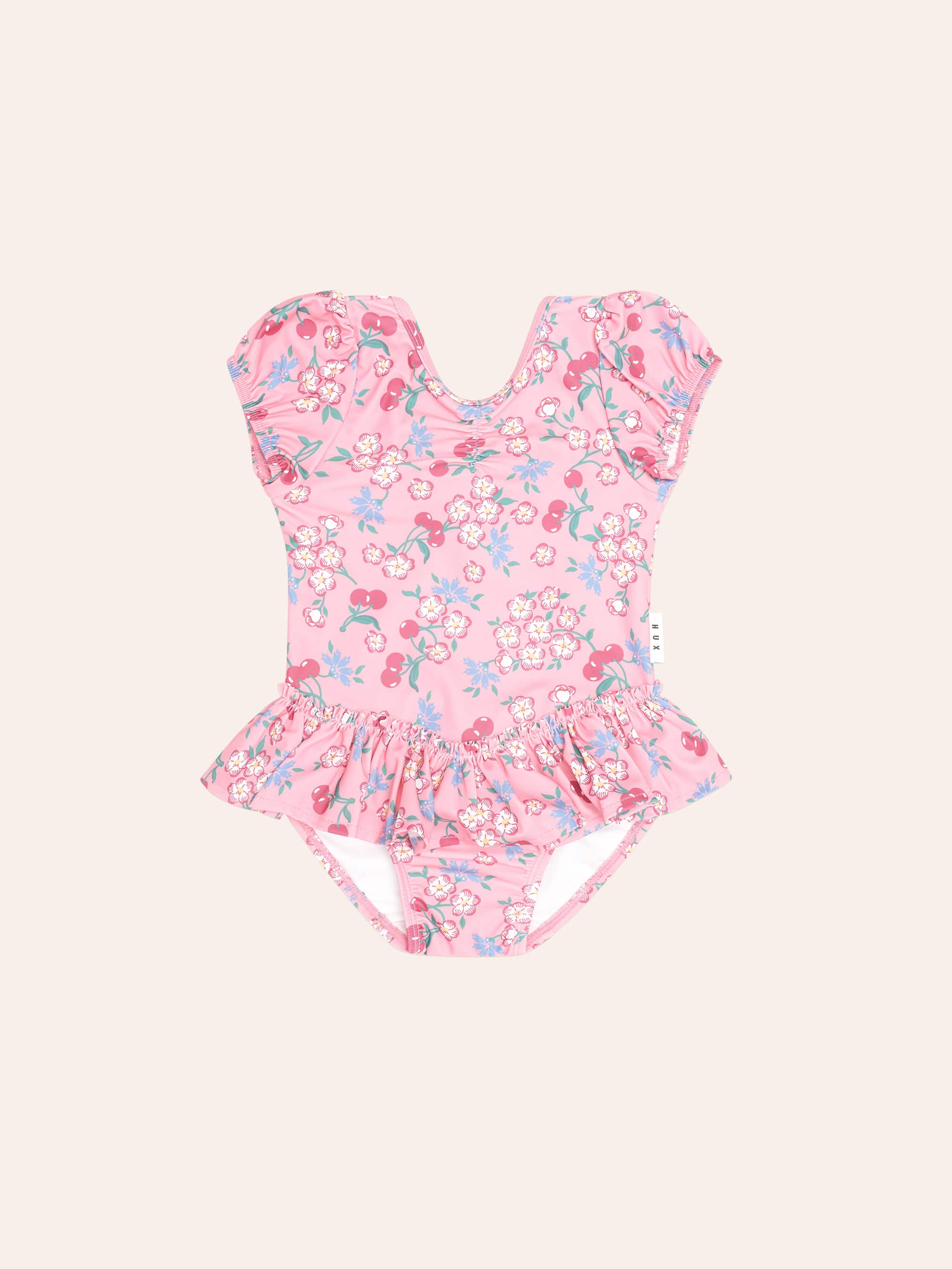 Tropical Cherry Floral Peplum Swimsuit SWIMWEAR Huxbaby Shopify