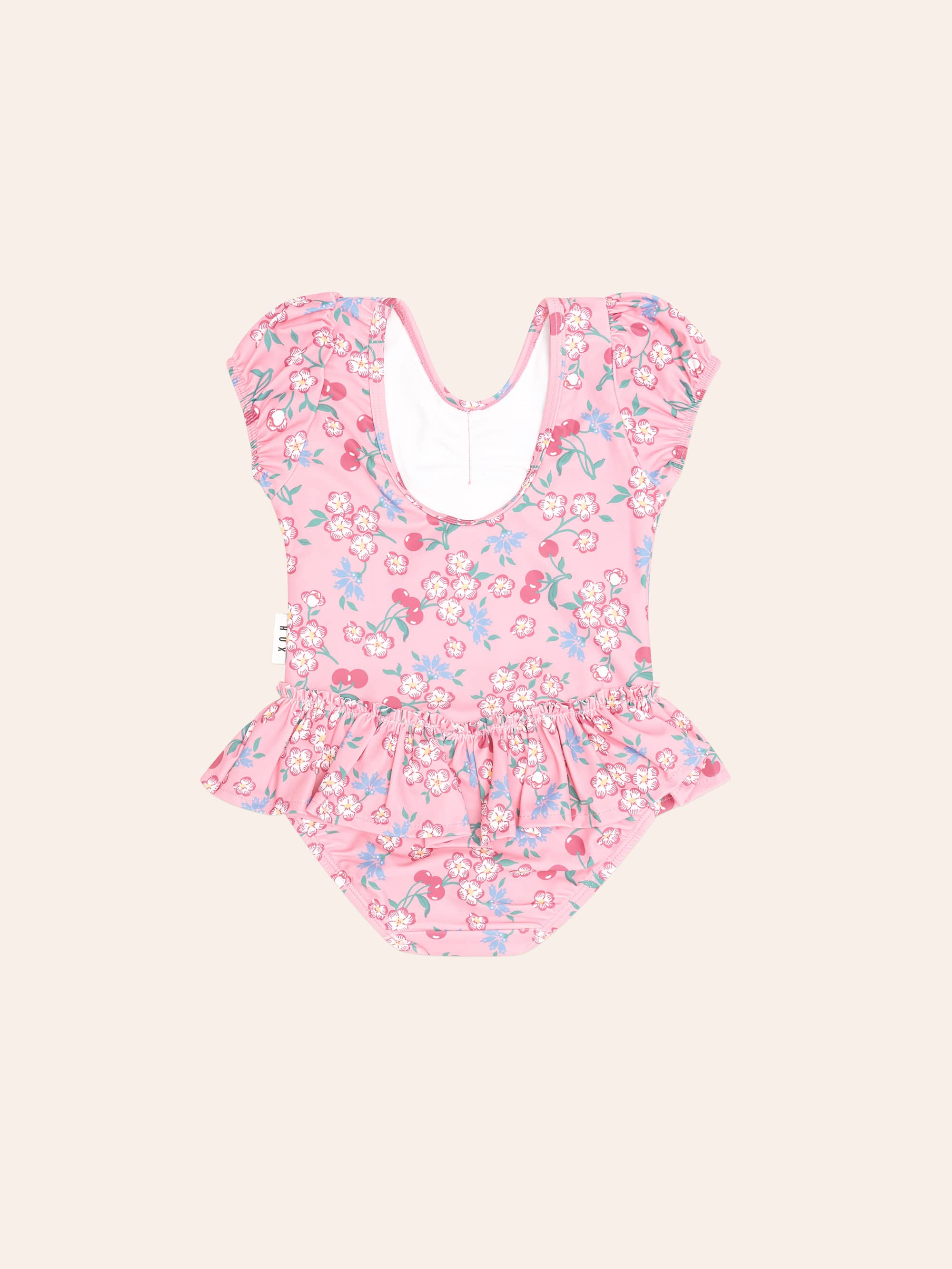 Tropical Cherry Floral Peplum Swimsuit SWIMWEAR Huxbaby Shopify