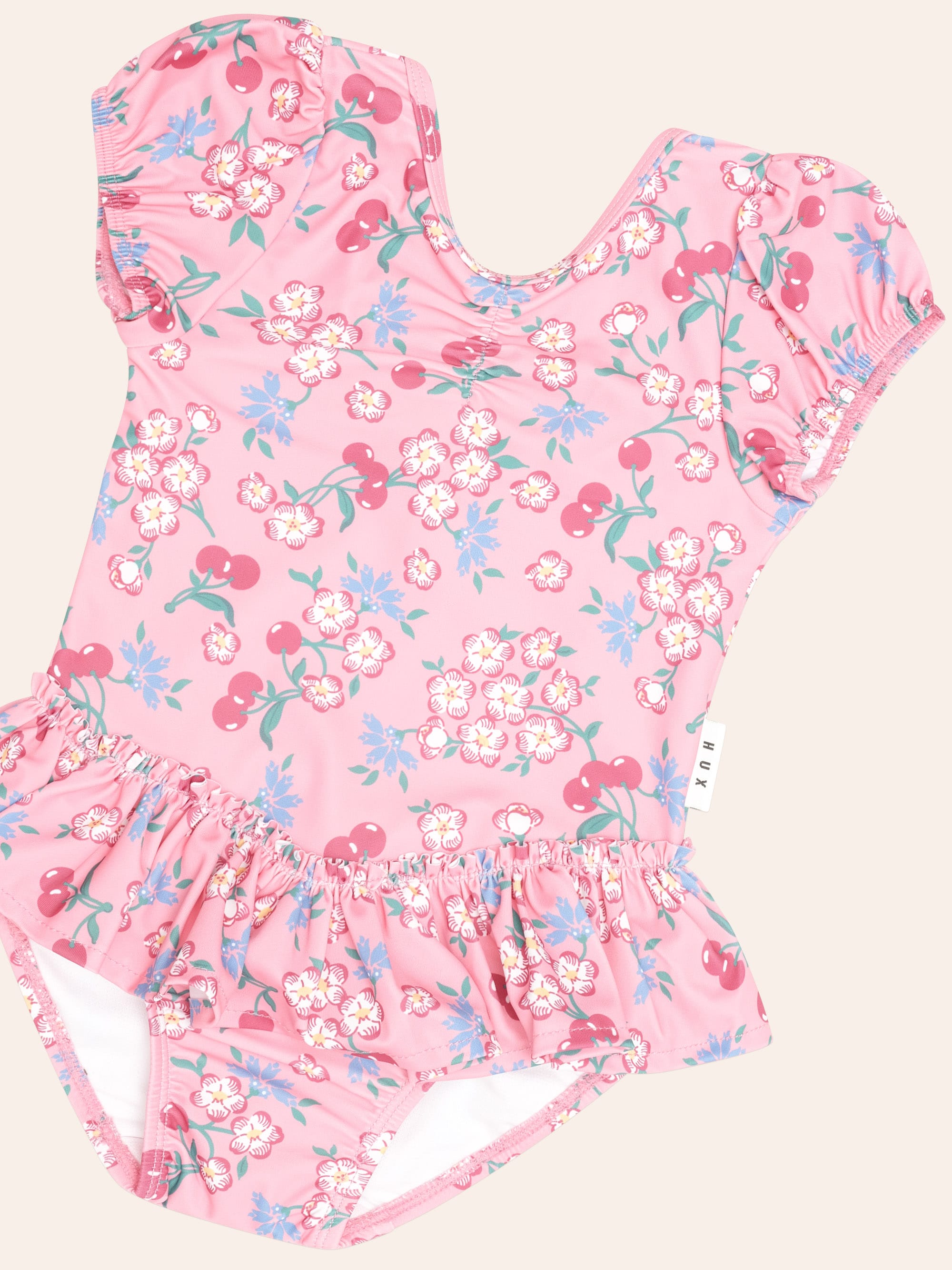 Tropical Cherry Floral Peplum Swimsuit SWIMWEAR Huxbaby Shopify