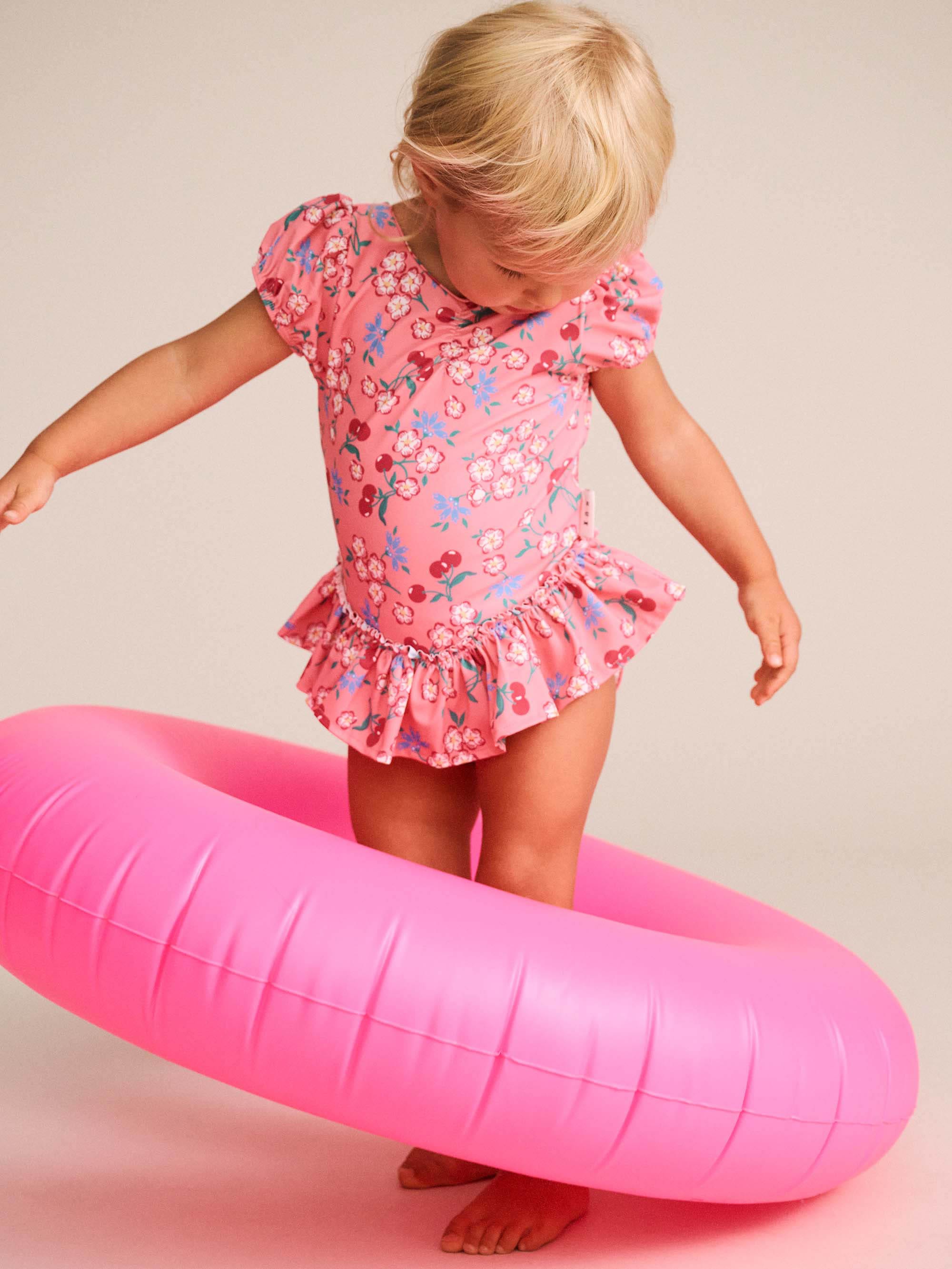 Tropical Cherry Floral Peplum Swimsuit SWIMWEAR Huxbaby Shopify
