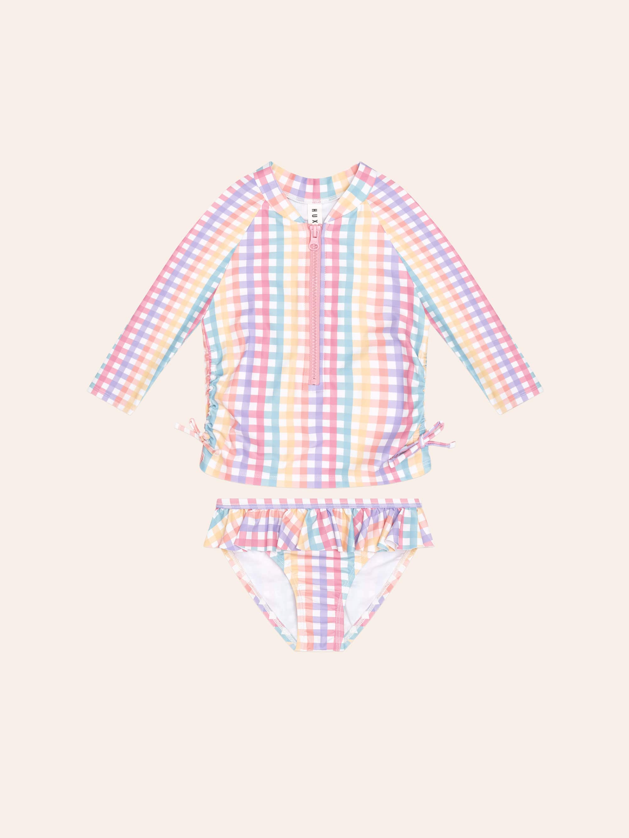 Rainbow Check 2Pc Swim Set SWIMWEAR Huxbaby Shopify