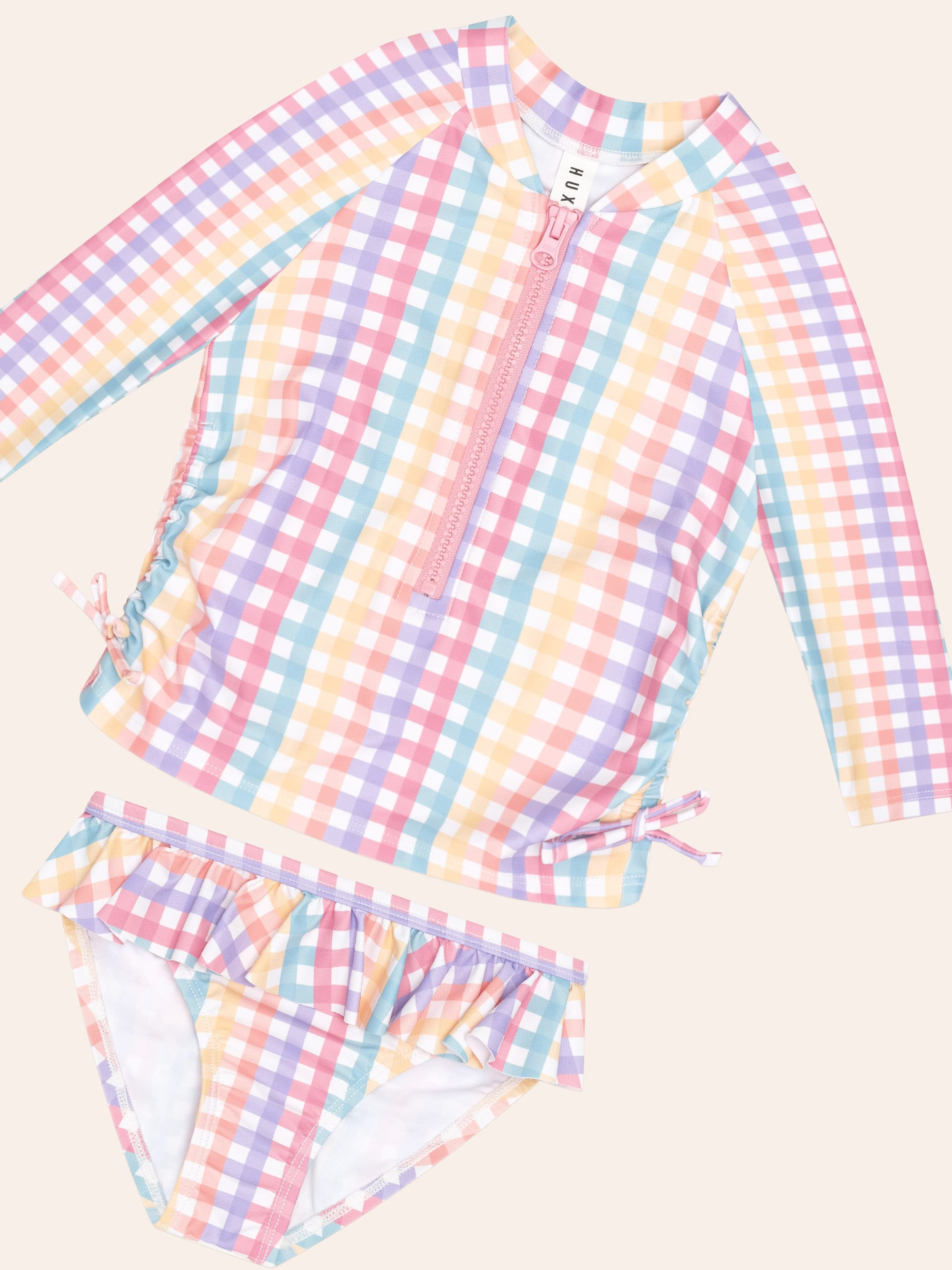 Rainbow Check 2Pc Swim Set SWIMWEAR Huxbaby Shopify