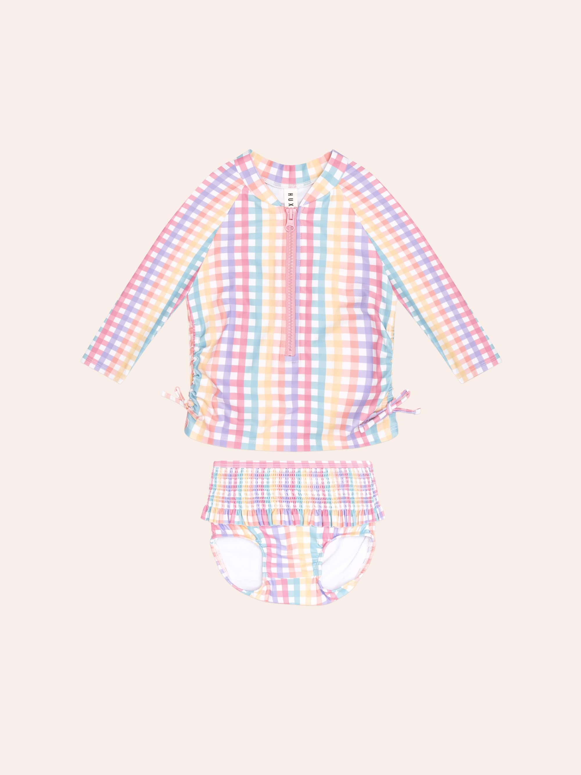Rainbow Check 2Pc Swim Set SWIMWEAR Huxbaby Shopify