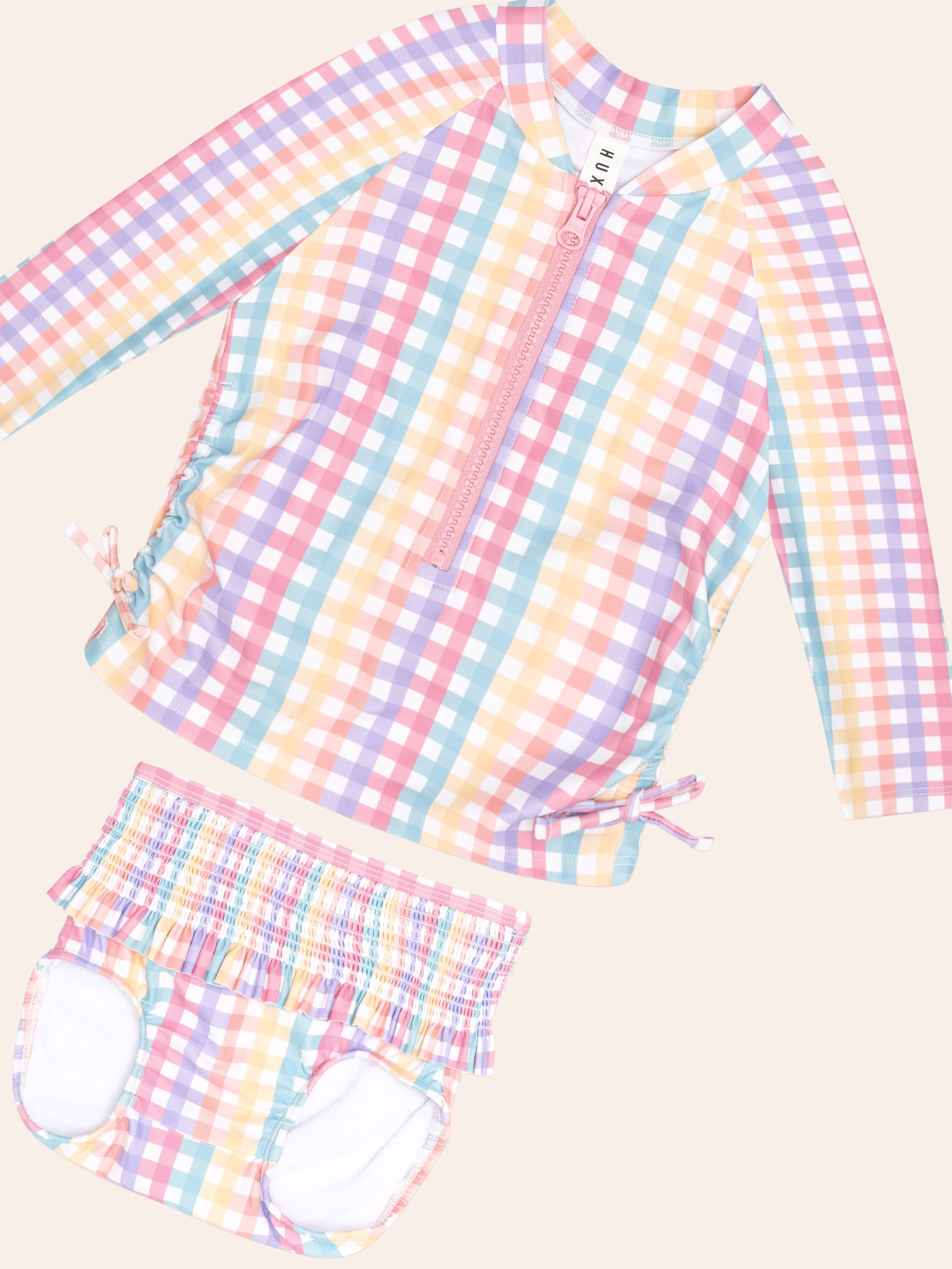 Rainbow Check 2Pc Swim Set SWIMWEAR Huxbaby Shopify
