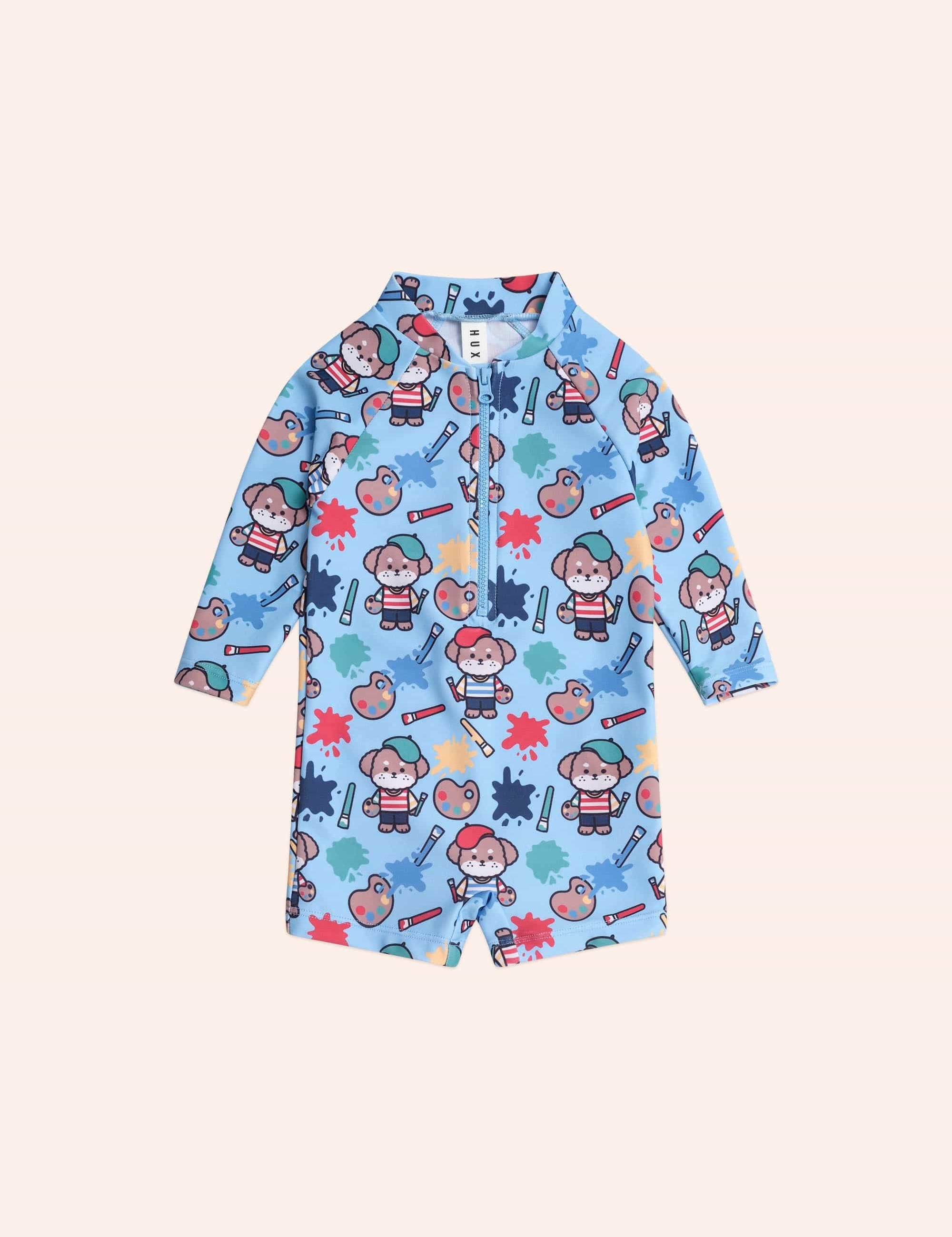 Parisian Painter Pup Swimsuit Shortie SWIMWEAR Huxbaby