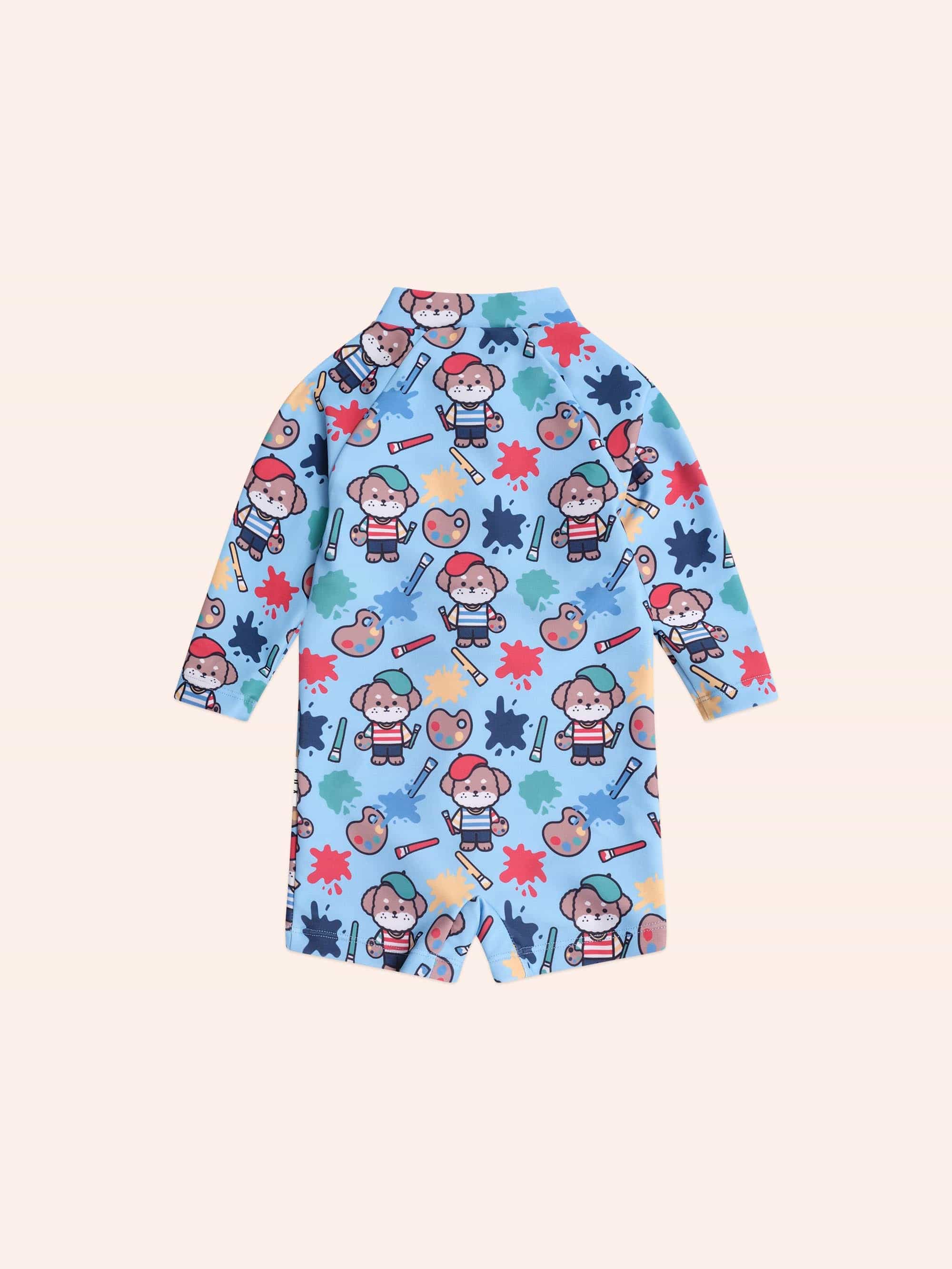 Parisian Painter Pup Swimsuit Shortie SWIMWEAR Huxbaby