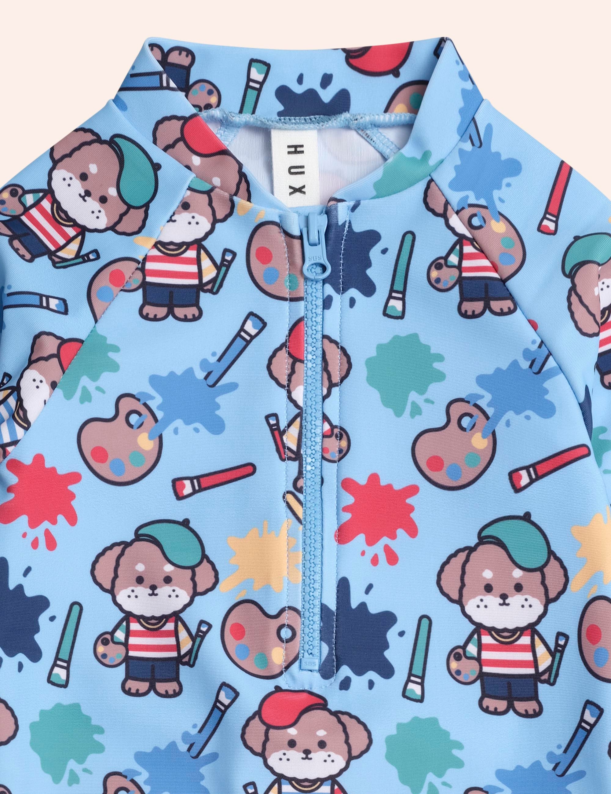 Parisian Painter Pup Swimsuit Shortie SWIMWEAR Huxbaby