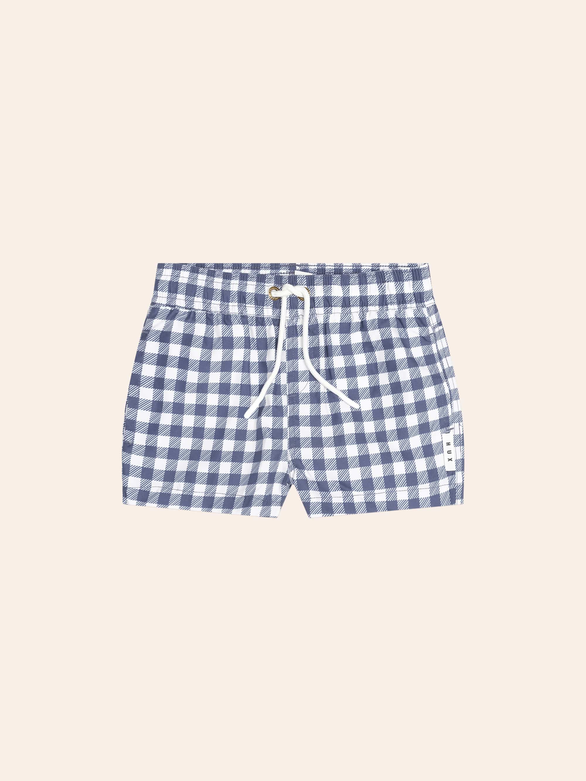 Ink Gingham Boardshort SWIMWEAR Huxbaby Shopify