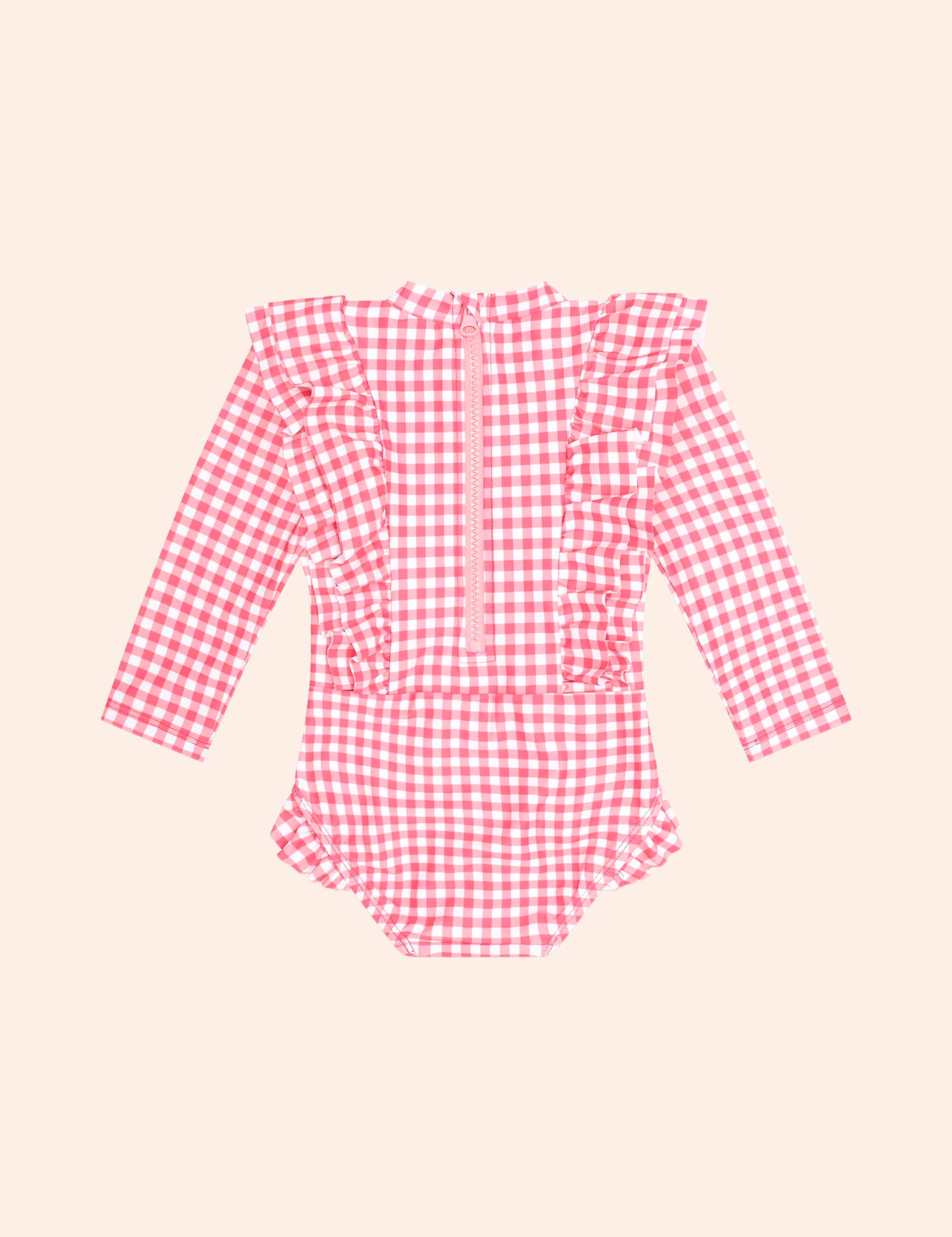 Cherry Bow Gingham Frill Swimsuit SWIMWEAR Huxbaby Shopify