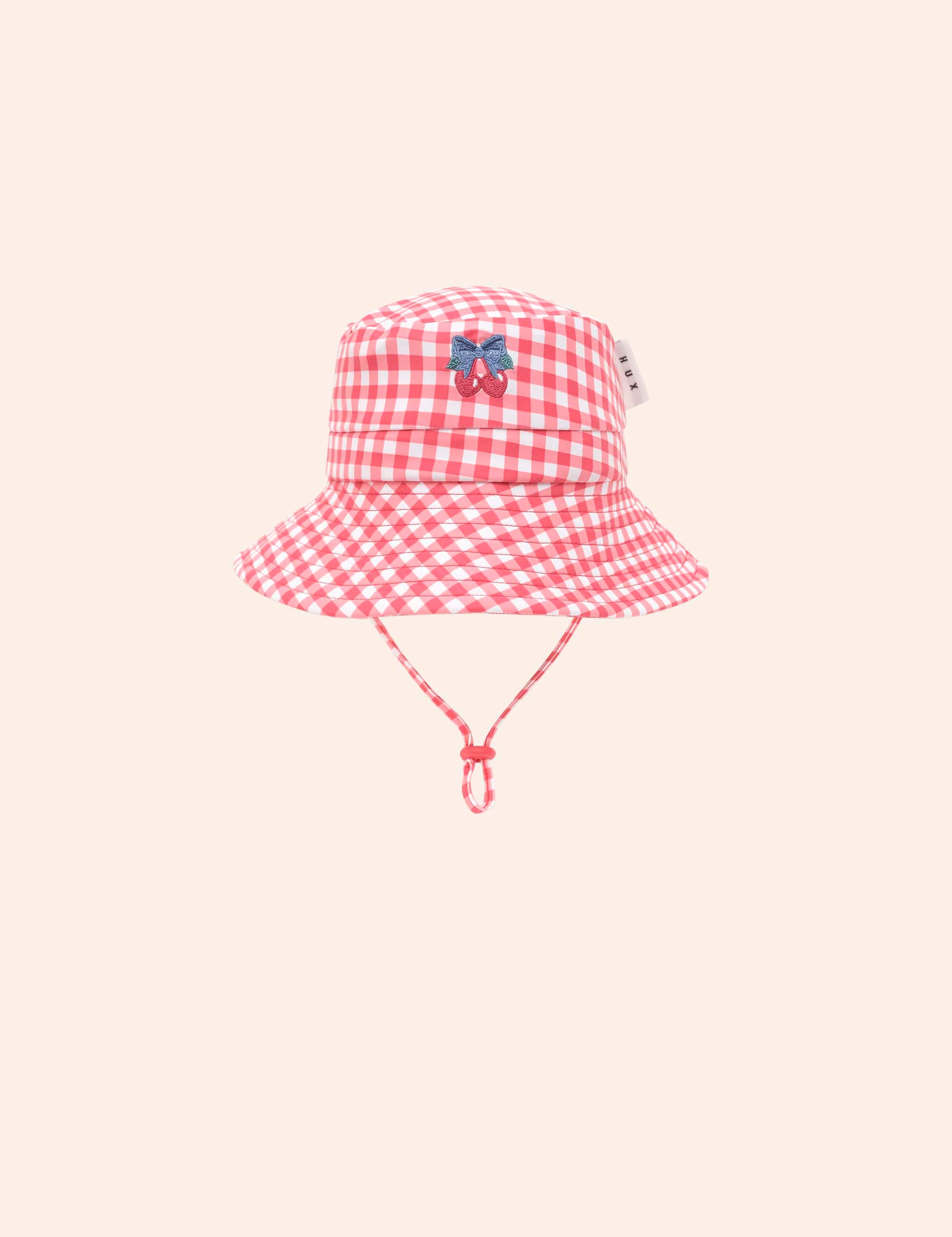 Cherry Bow Gingham Swimhat SWIMWEAR Huxbaby Shopify