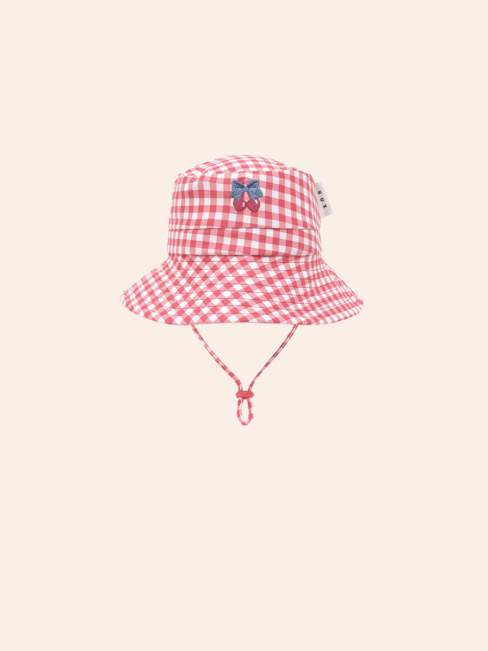 Cherry Bow Gingham Swimhat SWIMWEAR Huxbaby Shopify