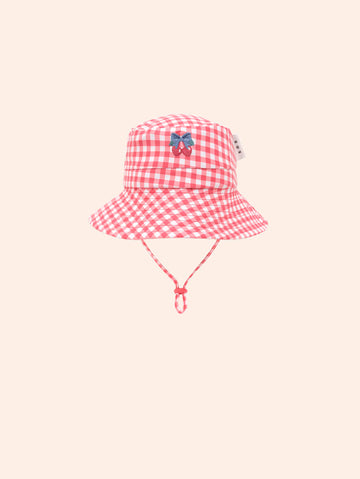 Cherry Bow Gingham Swimhat SWIMWEAR Huxbaby Shopify