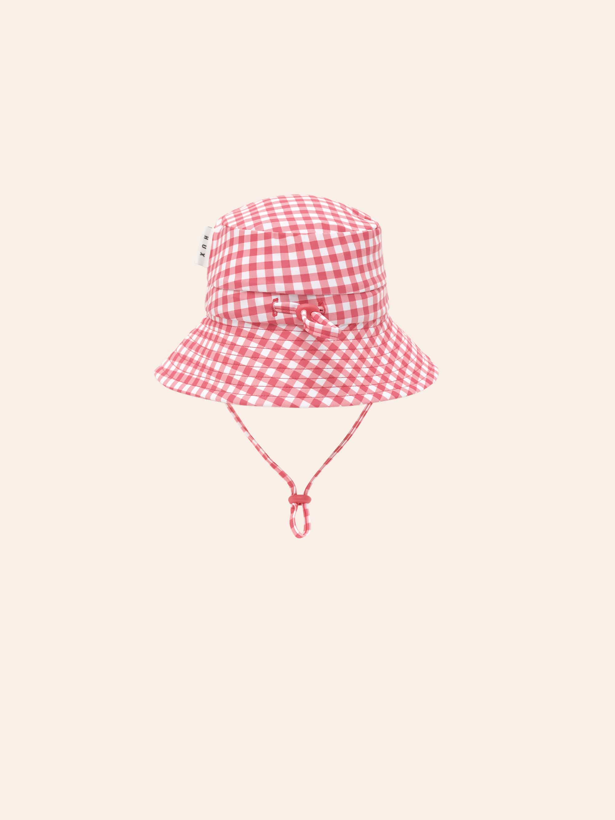 Cherry Bow Gingham Swimhat SWIMWEAR Huxbaby Shopify