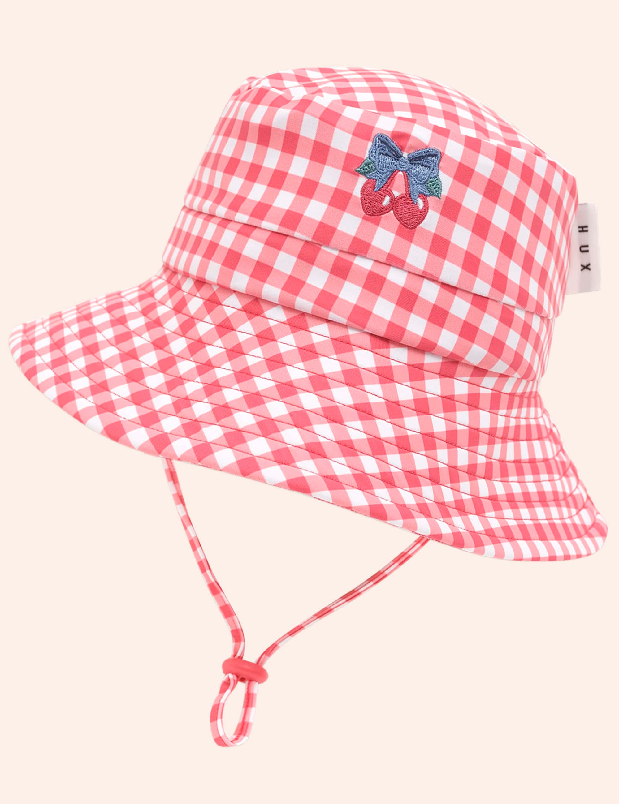 Cherry Bow Gingham Swimhat SWIMWEAR Huxbaby Shopify