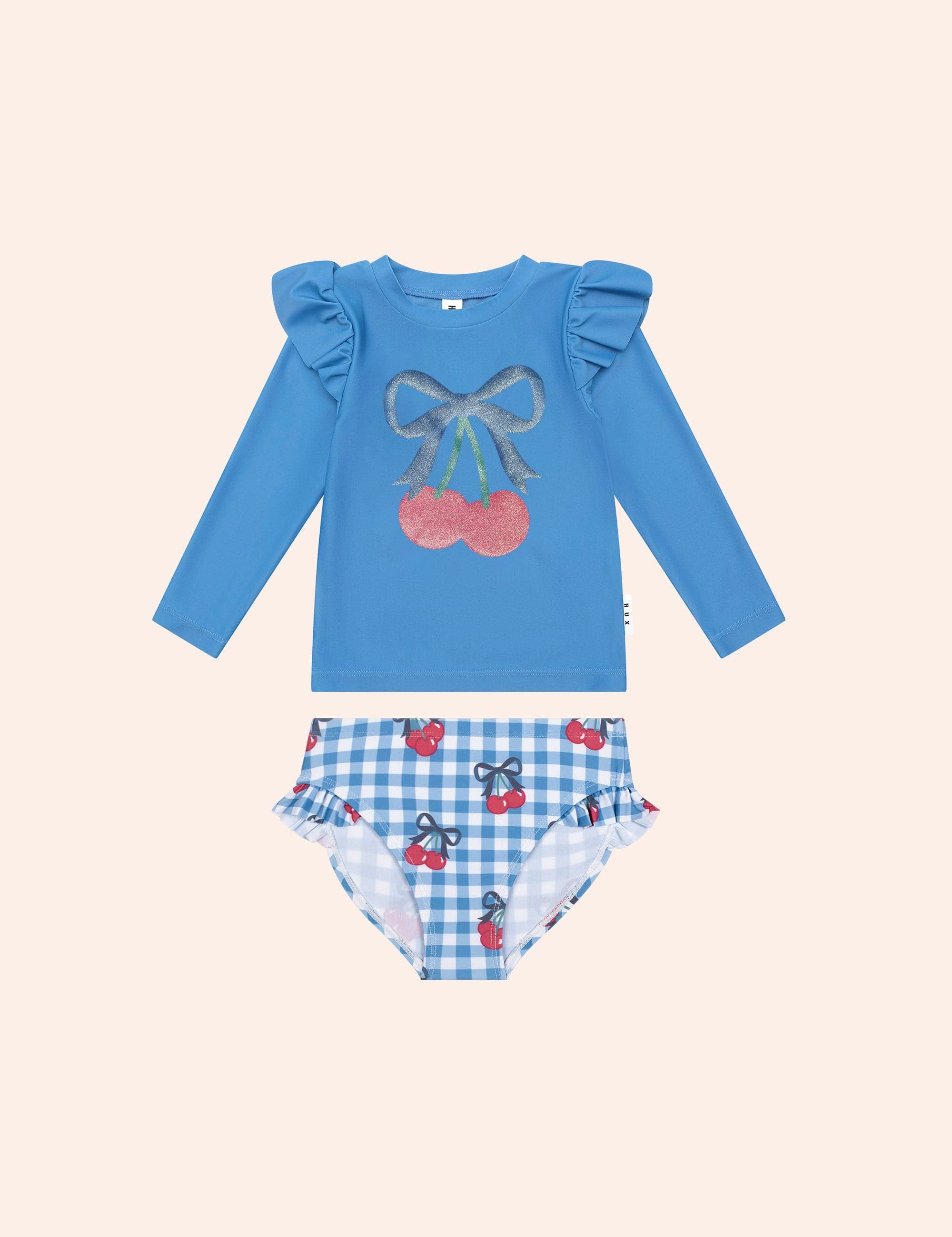 Cherry Gingham 2Pc Swim Set SWIMWEAR Huxbaby