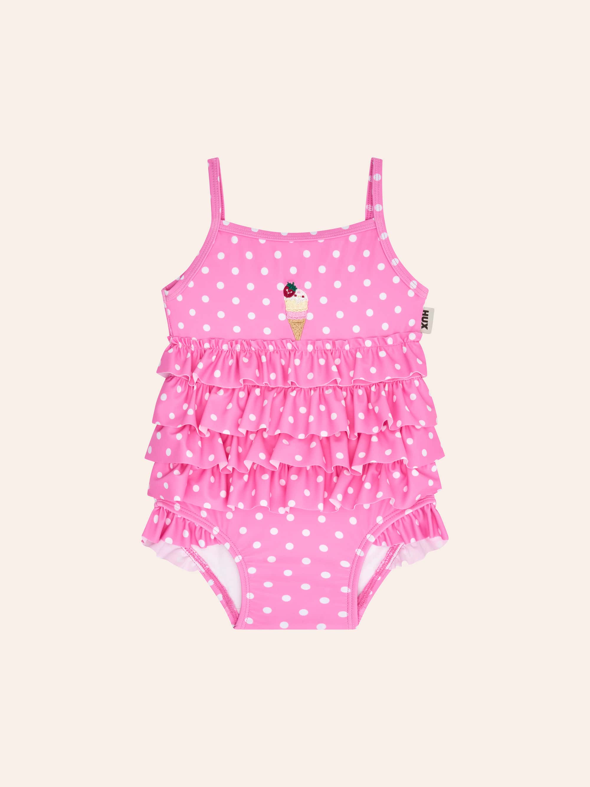 Polka Dot Ice Cream Tiered Swimsuit SWIMWEAR Huxbaby Shopify