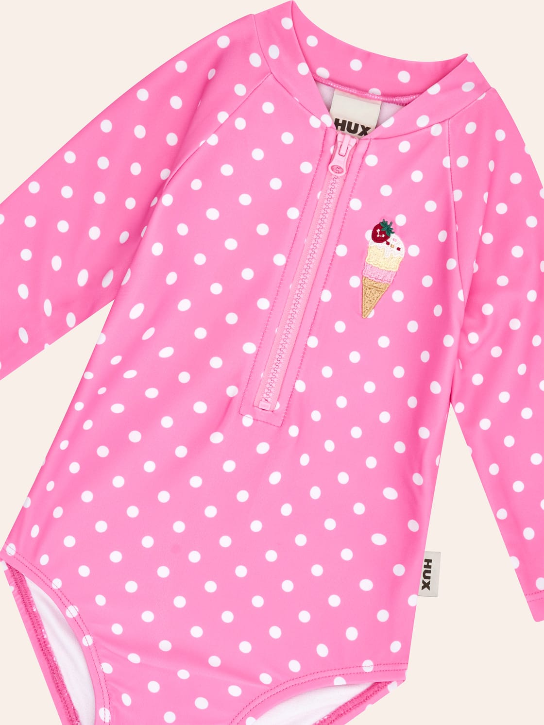 Polka Dot Ice Cream Raglan Swimsuit SWIMWEAR Huxbaby Shopify