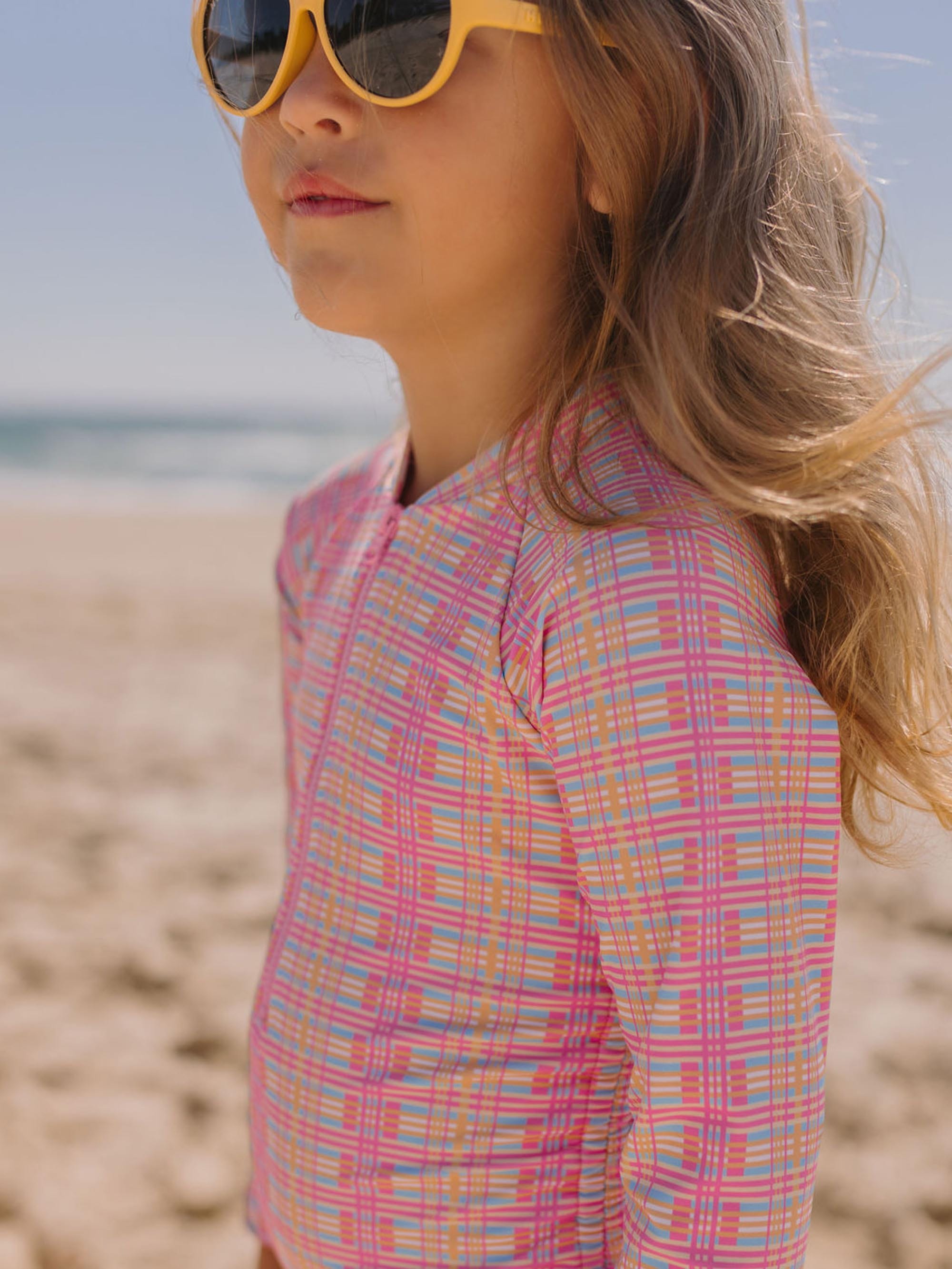 Beach Club Check Shirred Swimsuit SWIMWEAR Huxbaby Shopify