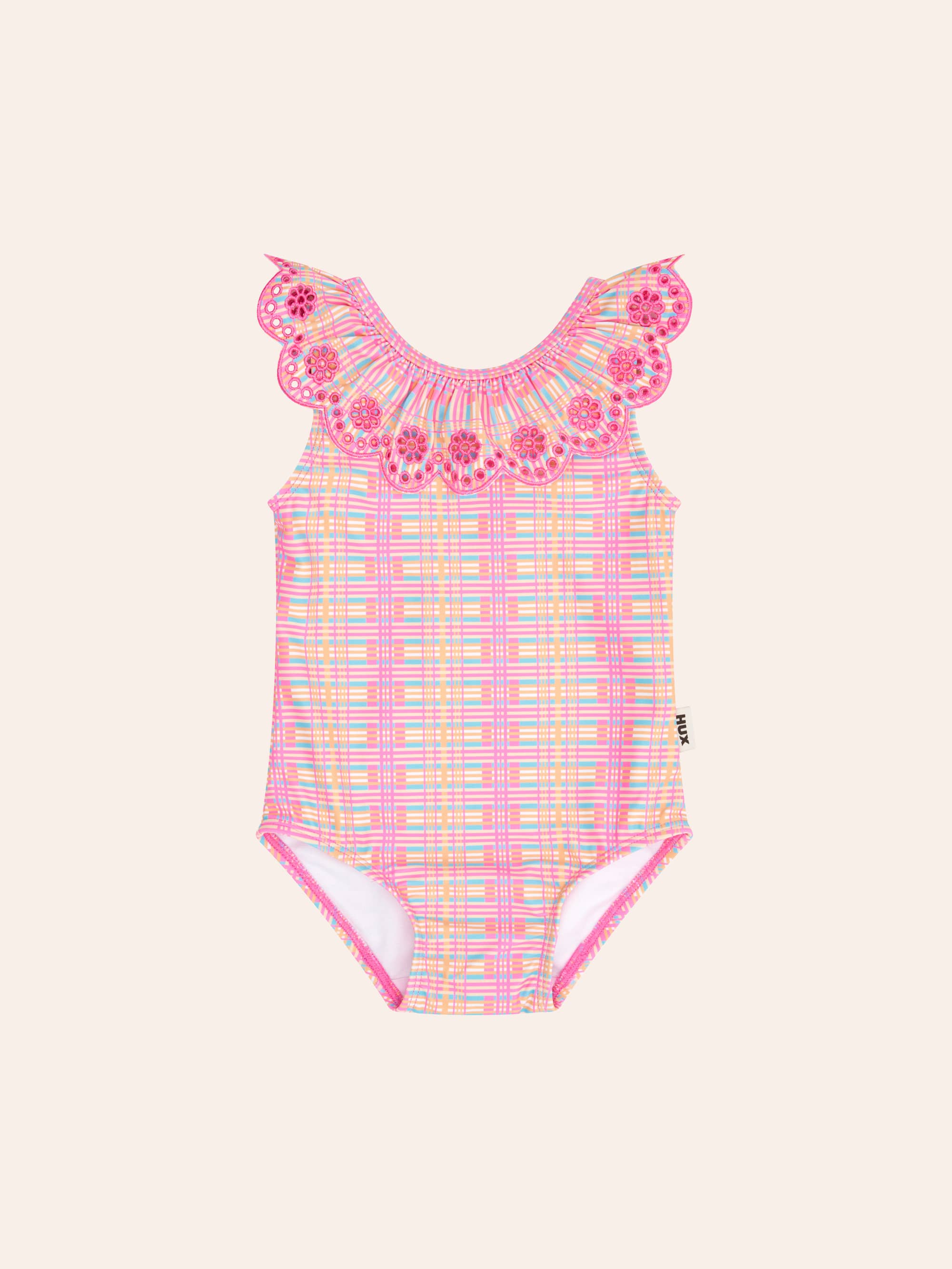 Beach Club Check Scalloped Swimsuit SWIMWEAR Huxbaby Shopify