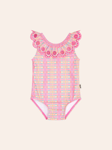 Beach Club Check Scalloped Swimsuit SWIMWEAR Huxbaby Shopify