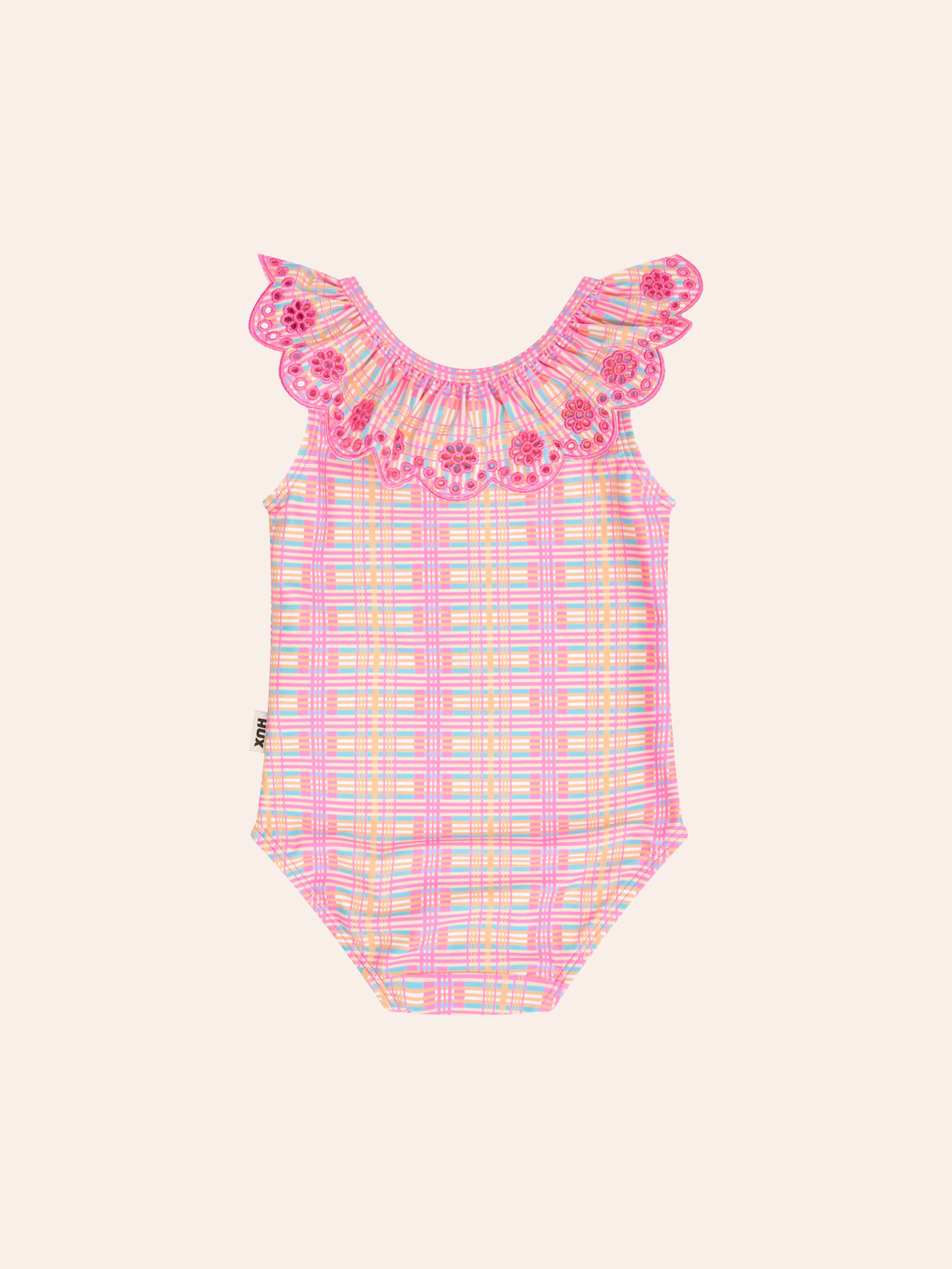 Beach Club Check Scalloped Swimsuit SWIMWEAR Huxbaby Shopify