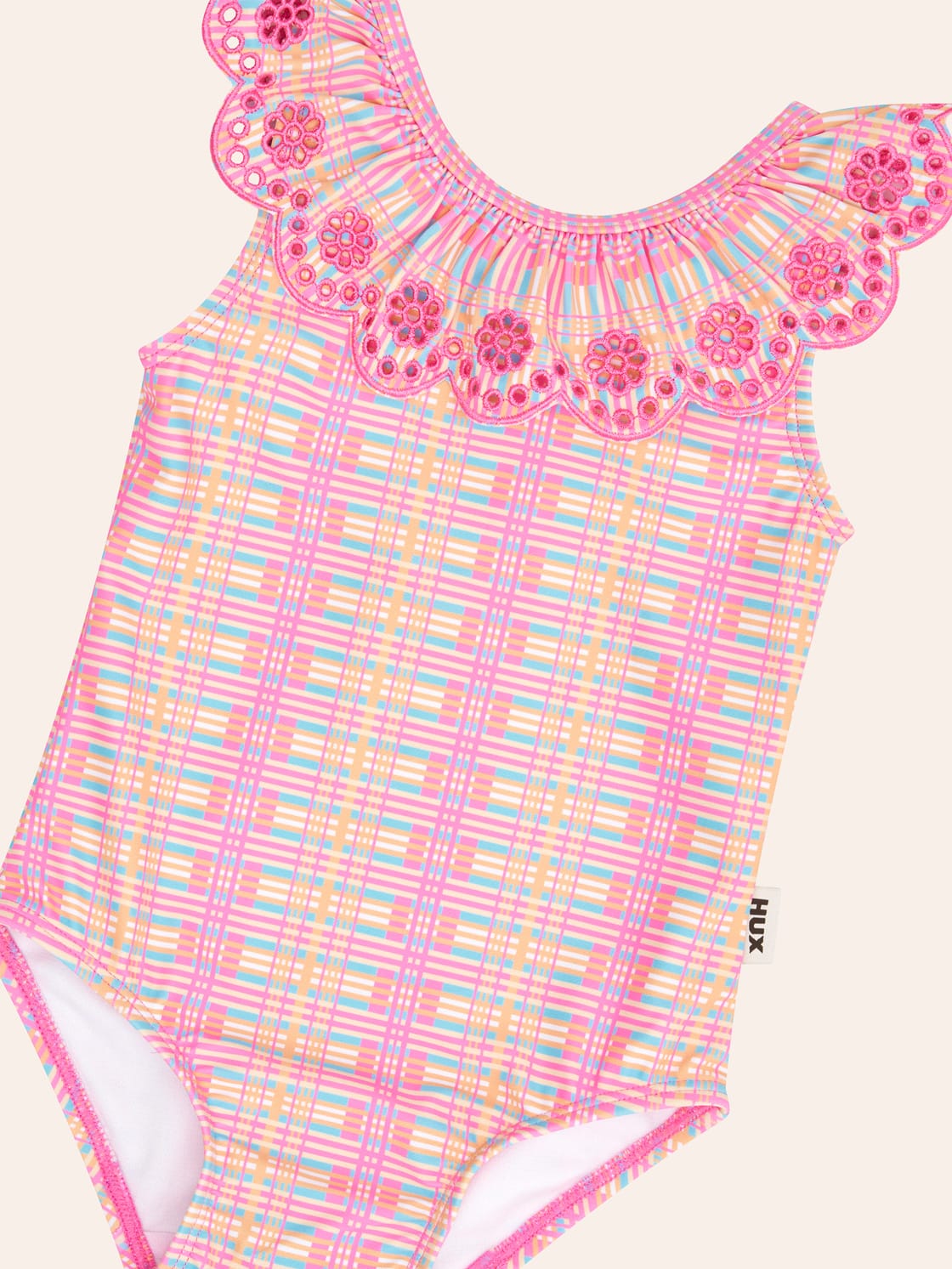 Beach Club Check Scalloped Swimsuit SWIMWEAR Huxbaby Shopify