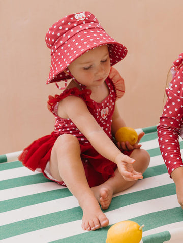 I Heart You Polka Dot Swimhat SWIMWEAR Huxbaby Shopify