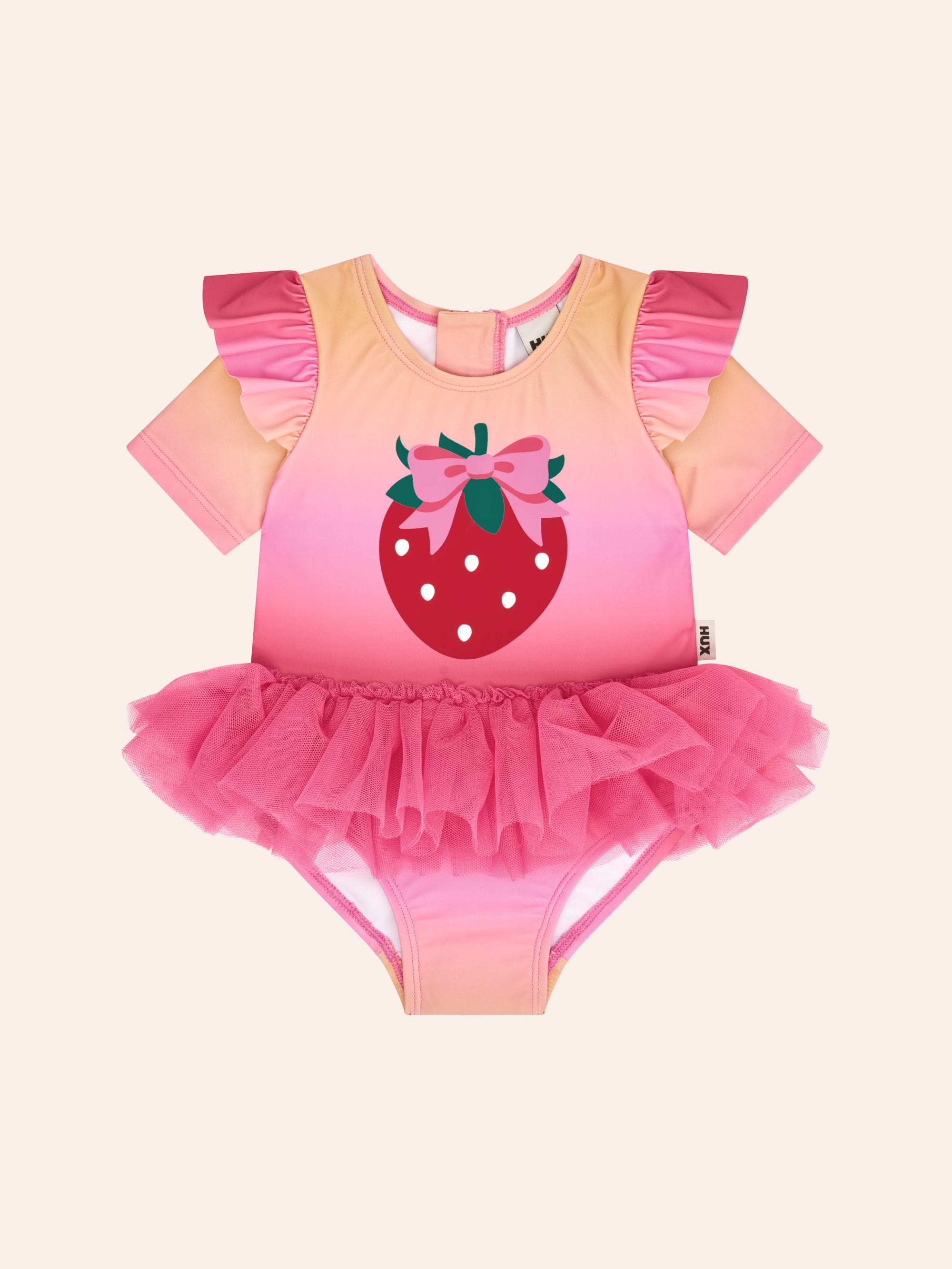 Sunset Ombre Strawberry Tulle Swimsuit SWIMWEAR Huxbaby Shopify