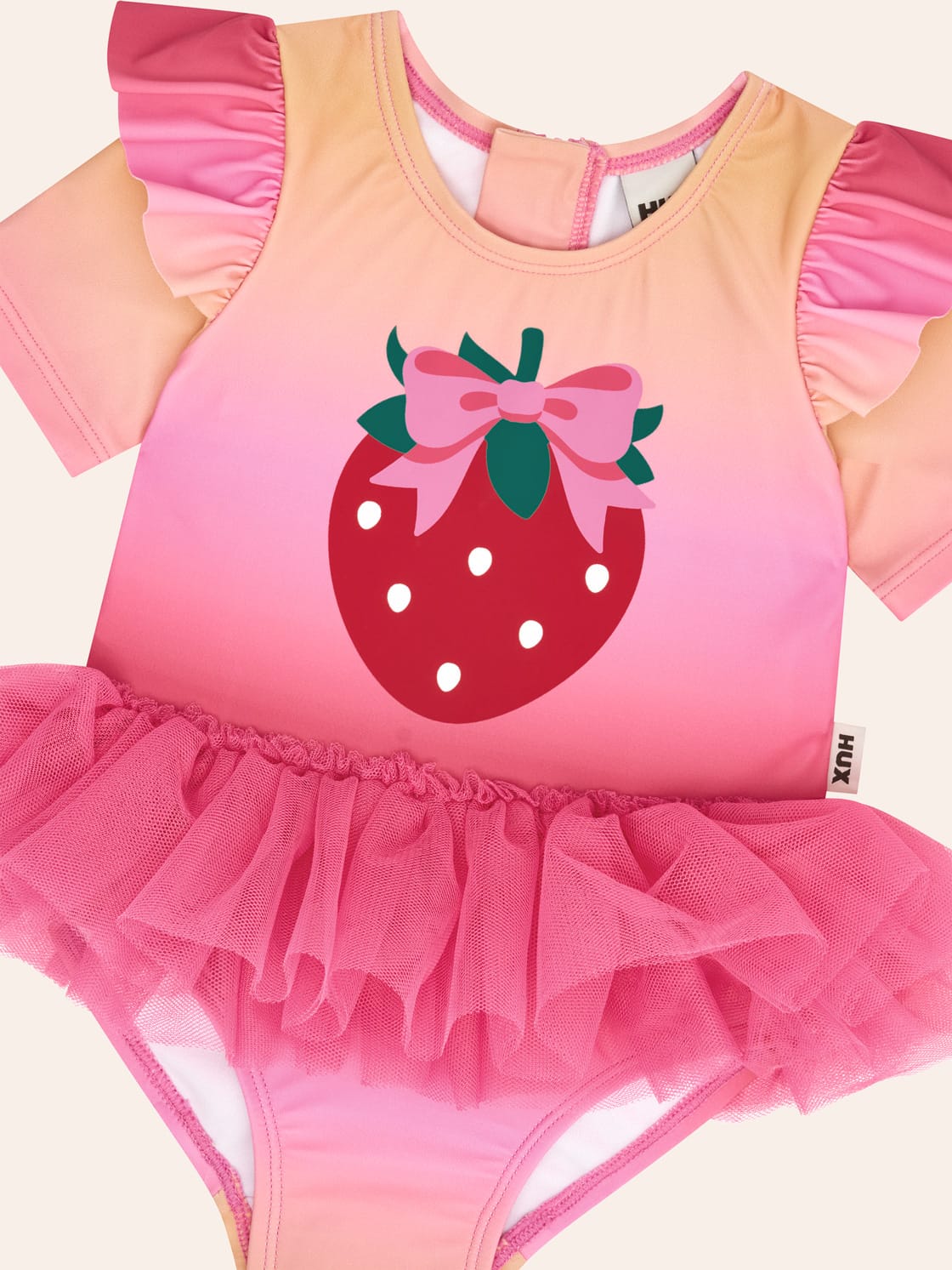 Sunset Ombre Strawberry Tulle Swimsuit SWIMWEAR Huxbaby Shopify