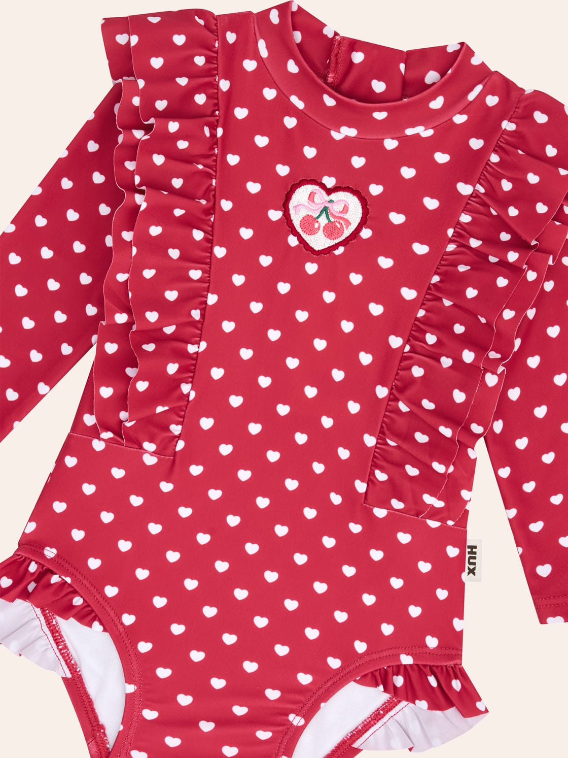 I Heart You Polka Dot Frill Swimsuit SWIMWEAR Huxbaby Shopify