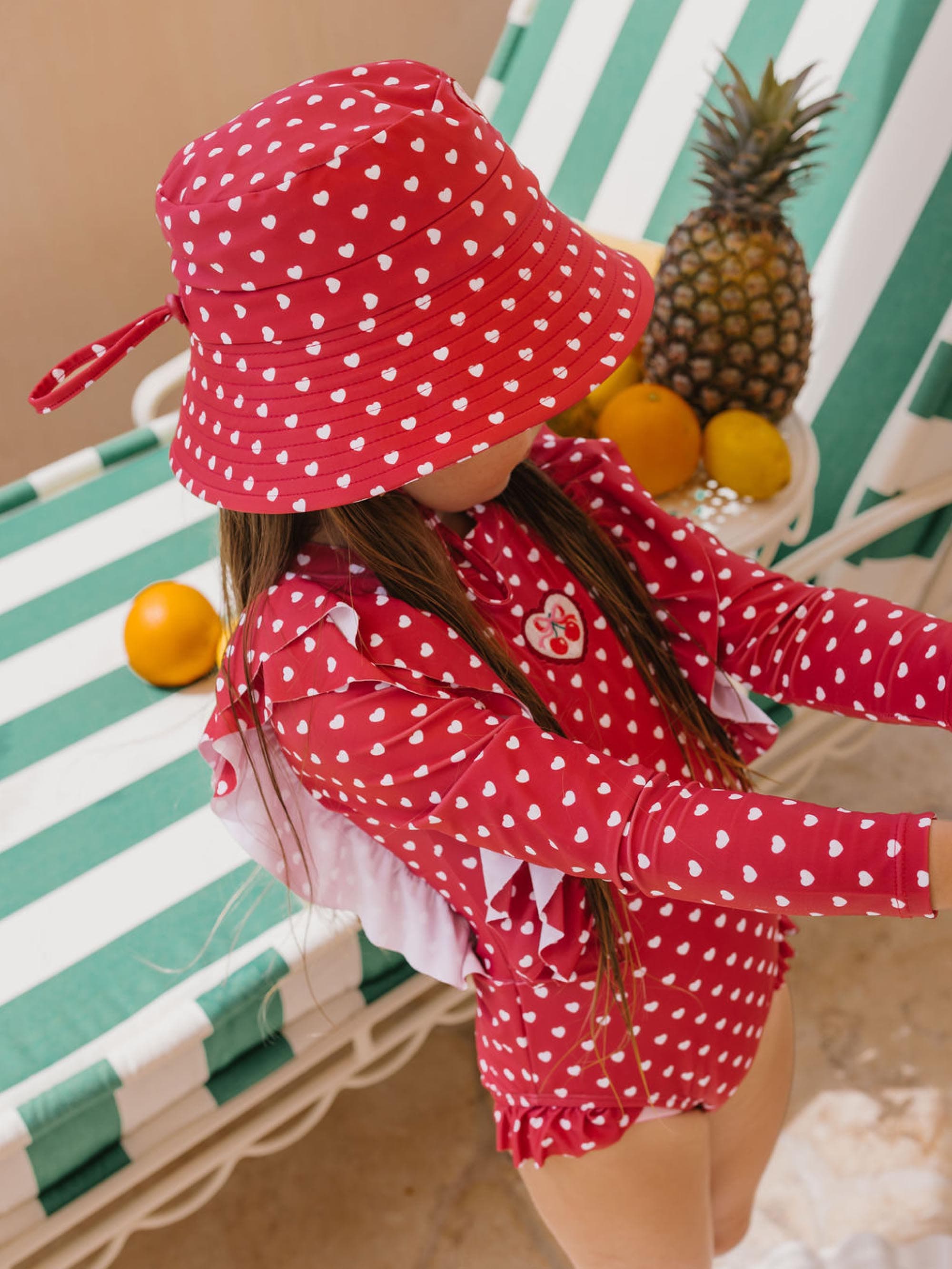 I Heart You Polka Dot Frill Swimsuit SWIMWEAR Huxbaby Shopify