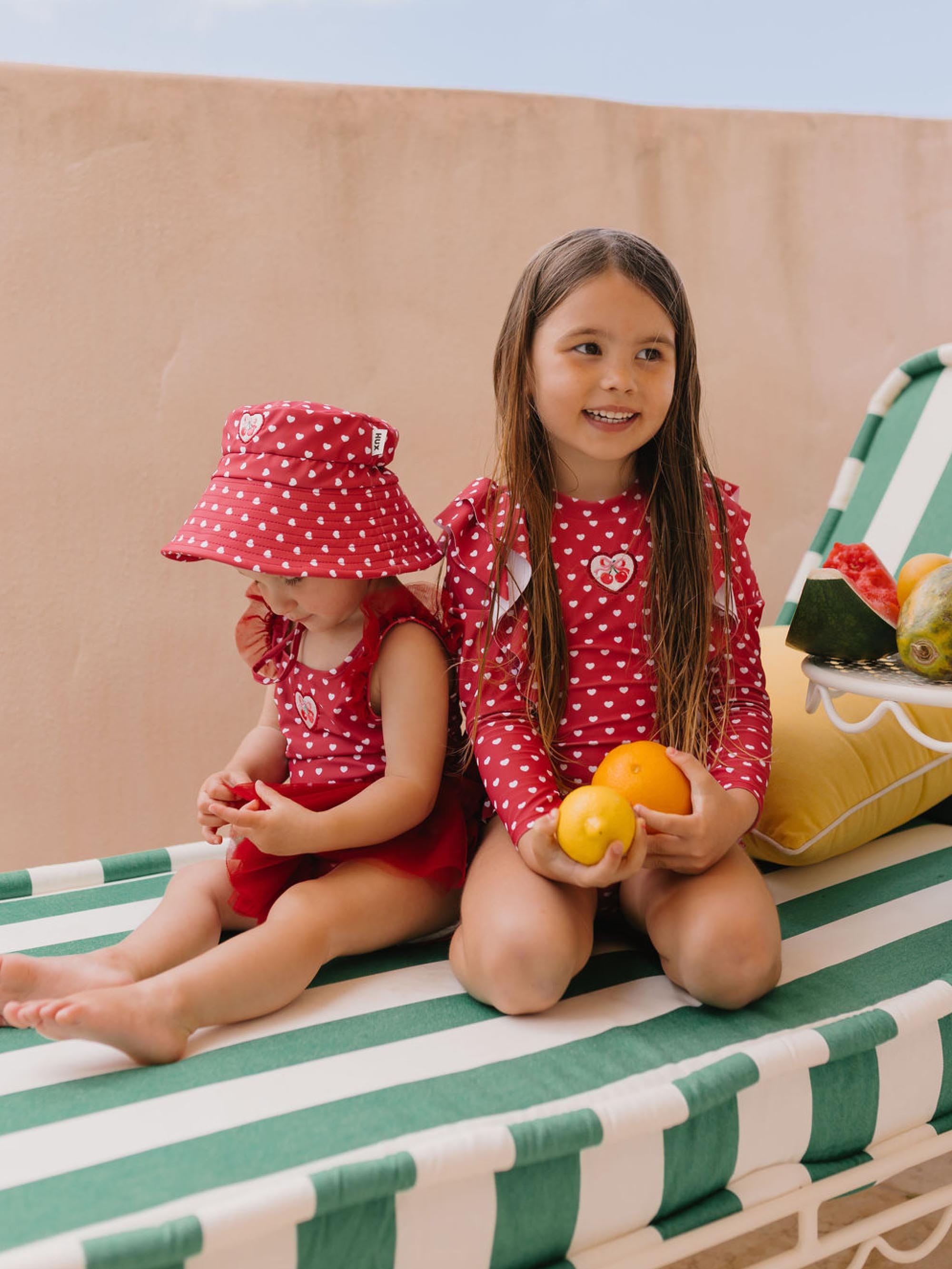 I Heart You Polka Dot Frill Swimsuit SWIMWEAR Huxbaby Shopify
