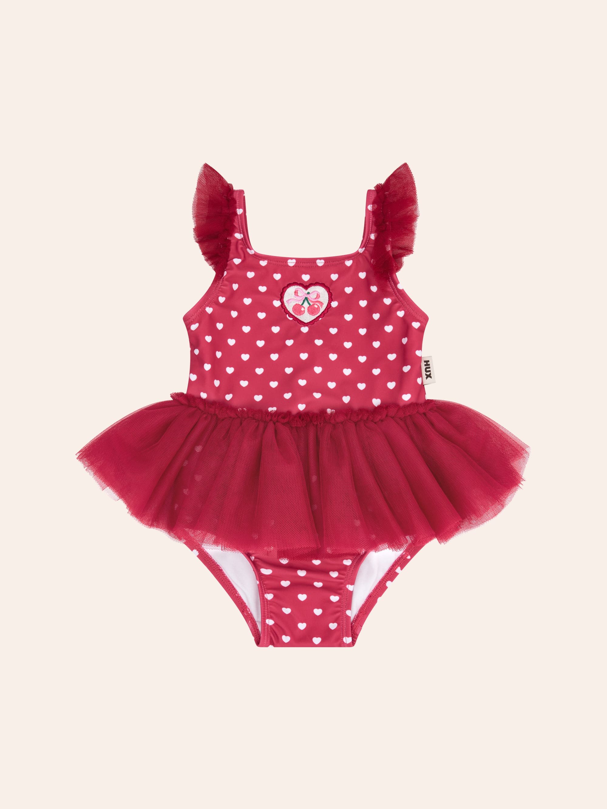 I Heart You Polka Dot Tulle Swimsuit SWIMWEAR Huxbaby Shopify