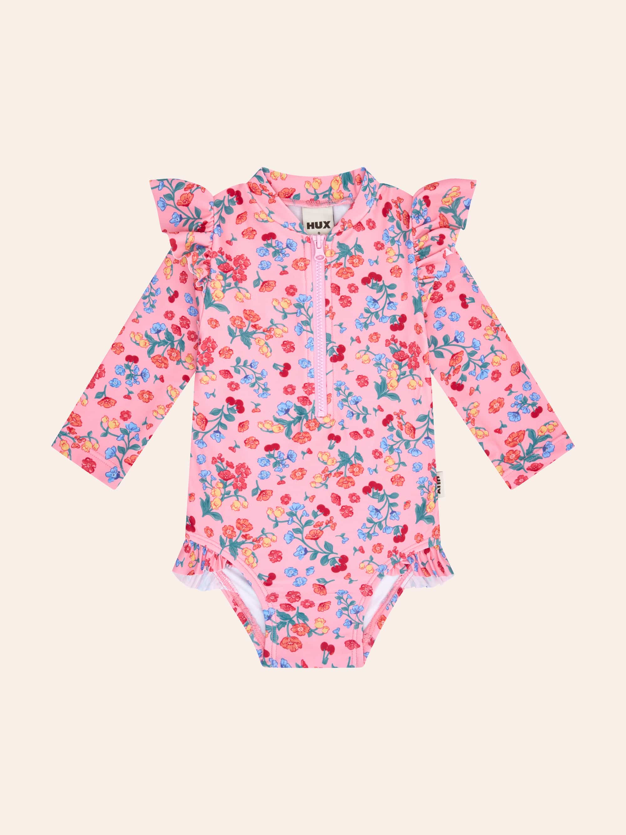 Fruity Floral Frill Swimsuit SWIMWEAR Huxbaby Shopify