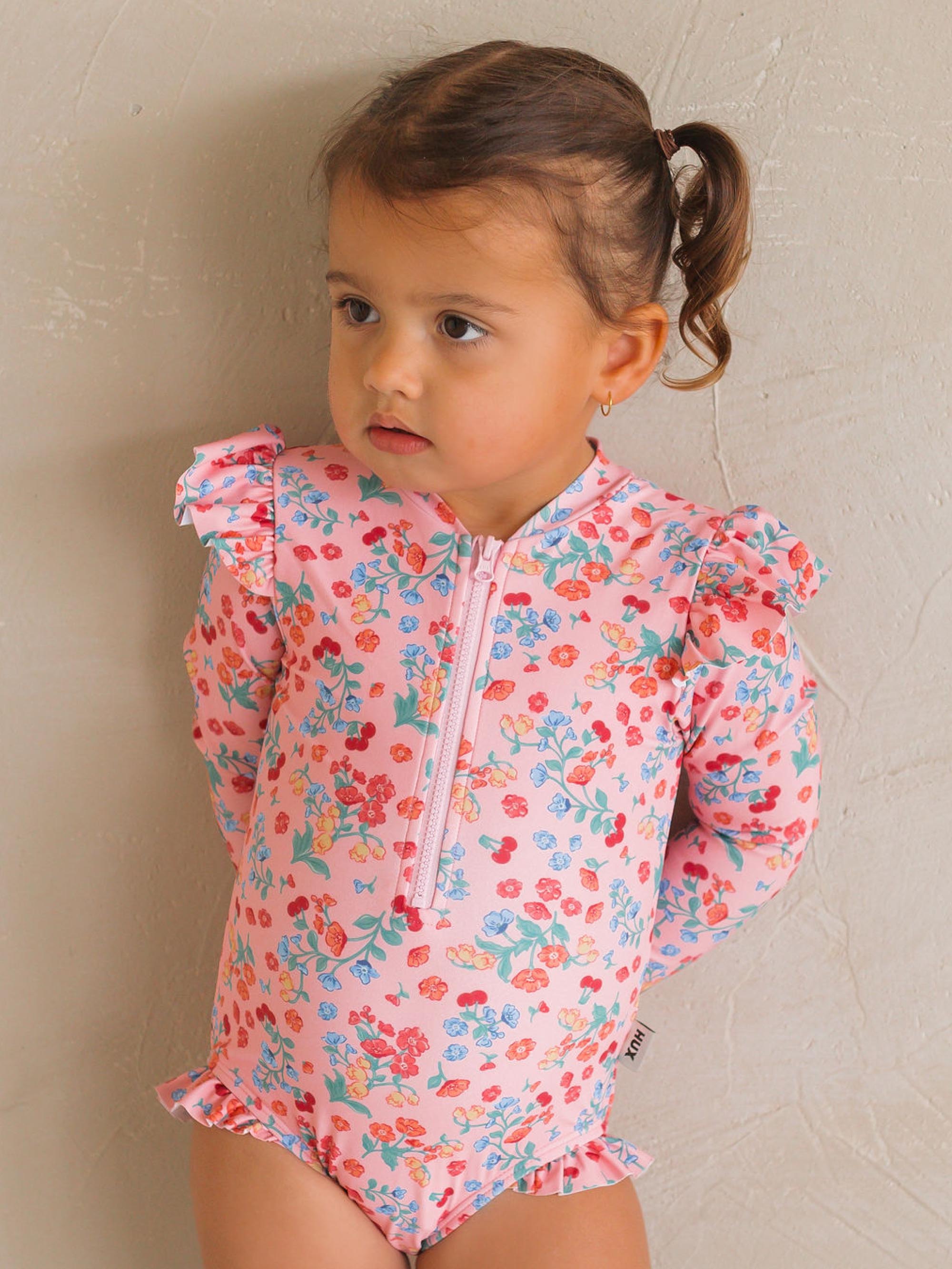 Fruity Floral Frill Swimsuit SWIMWEAR Huxbaby Shopify