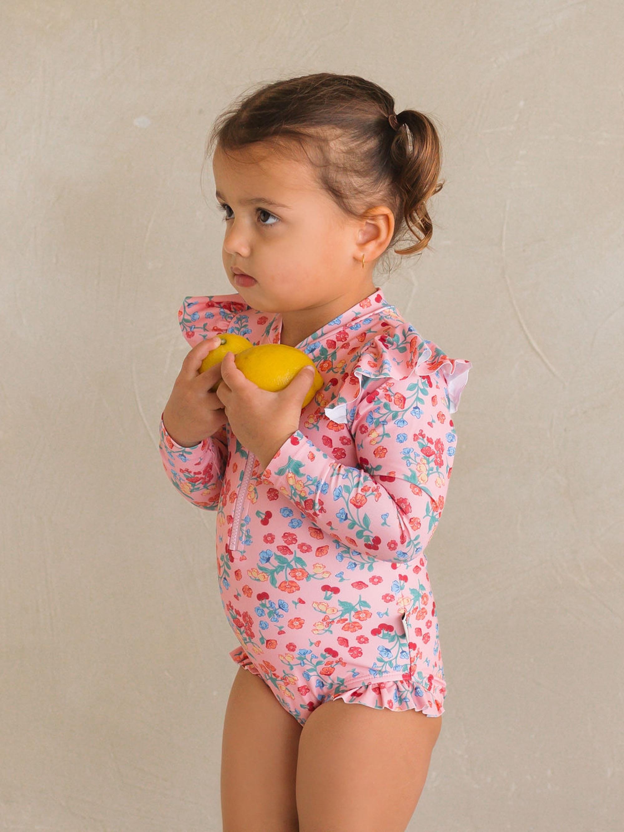 Fruity Floral Frill Swimsuit SWIMWEAR Huxbaby Shopify