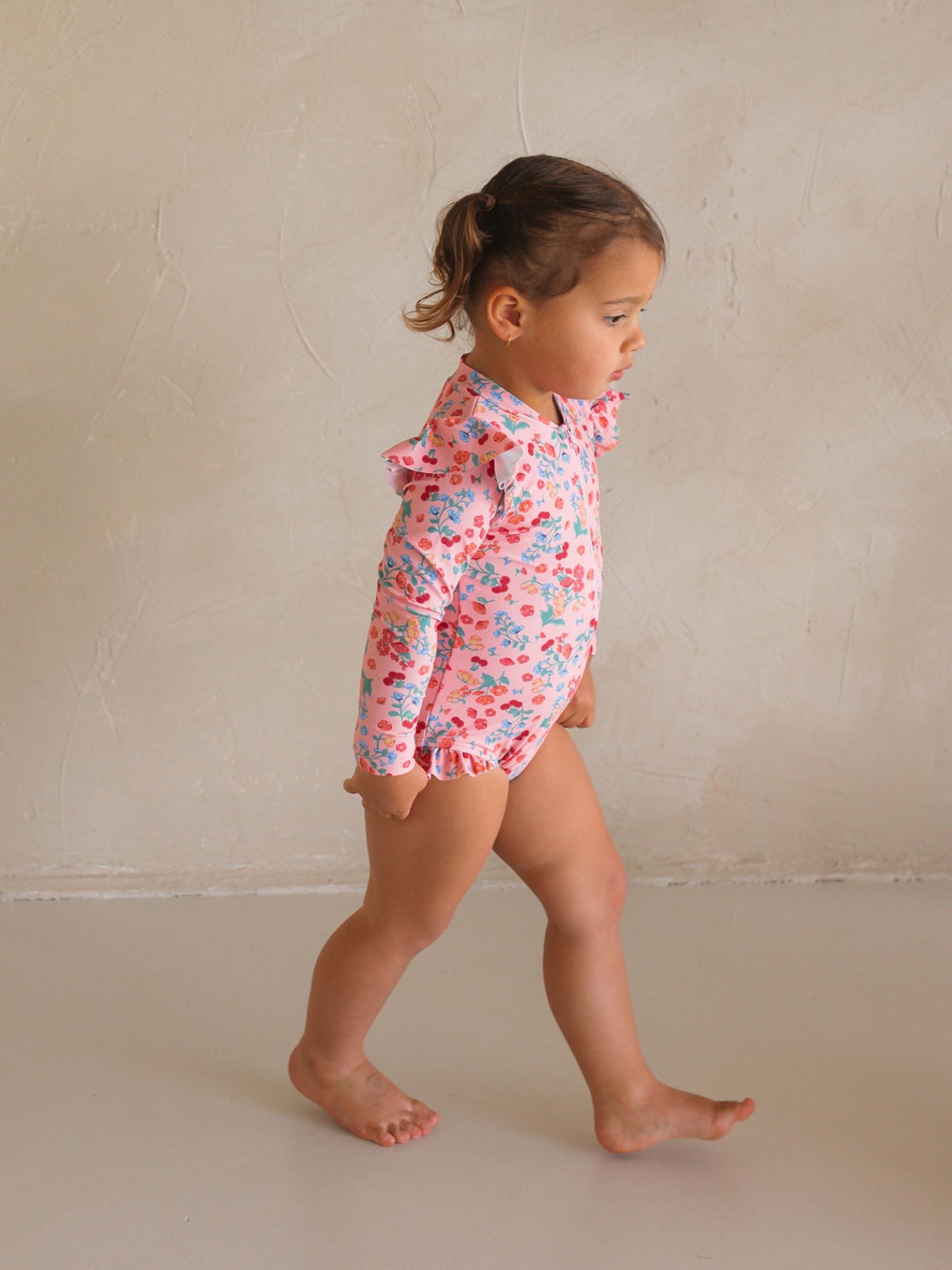 Fruity Floral Frill Swimsuit SWIMWEAR Huxbaby Shopify