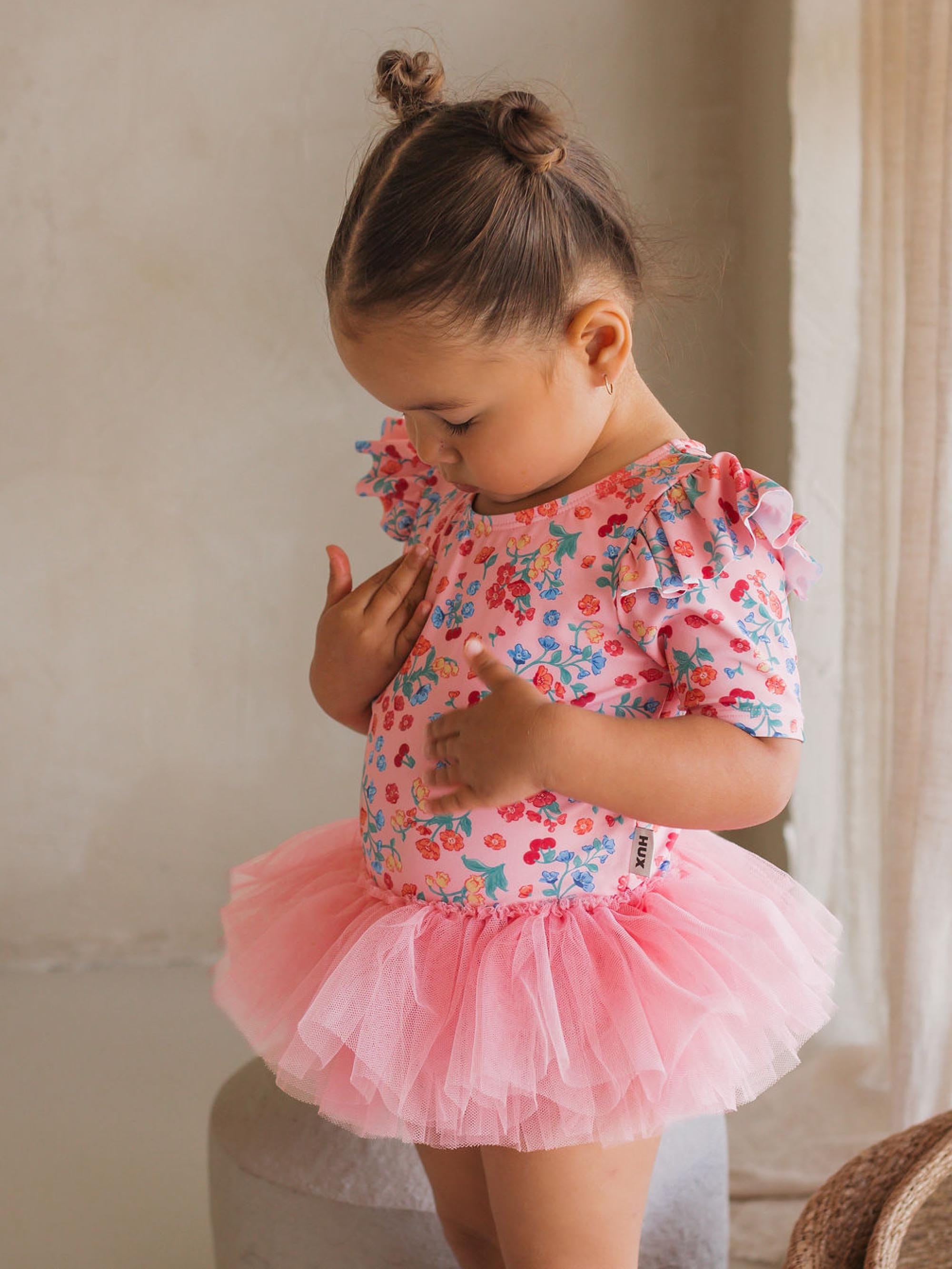 Fruity Floral Tulle Swimsuit SWIMWEAR Huxbaby Shopify