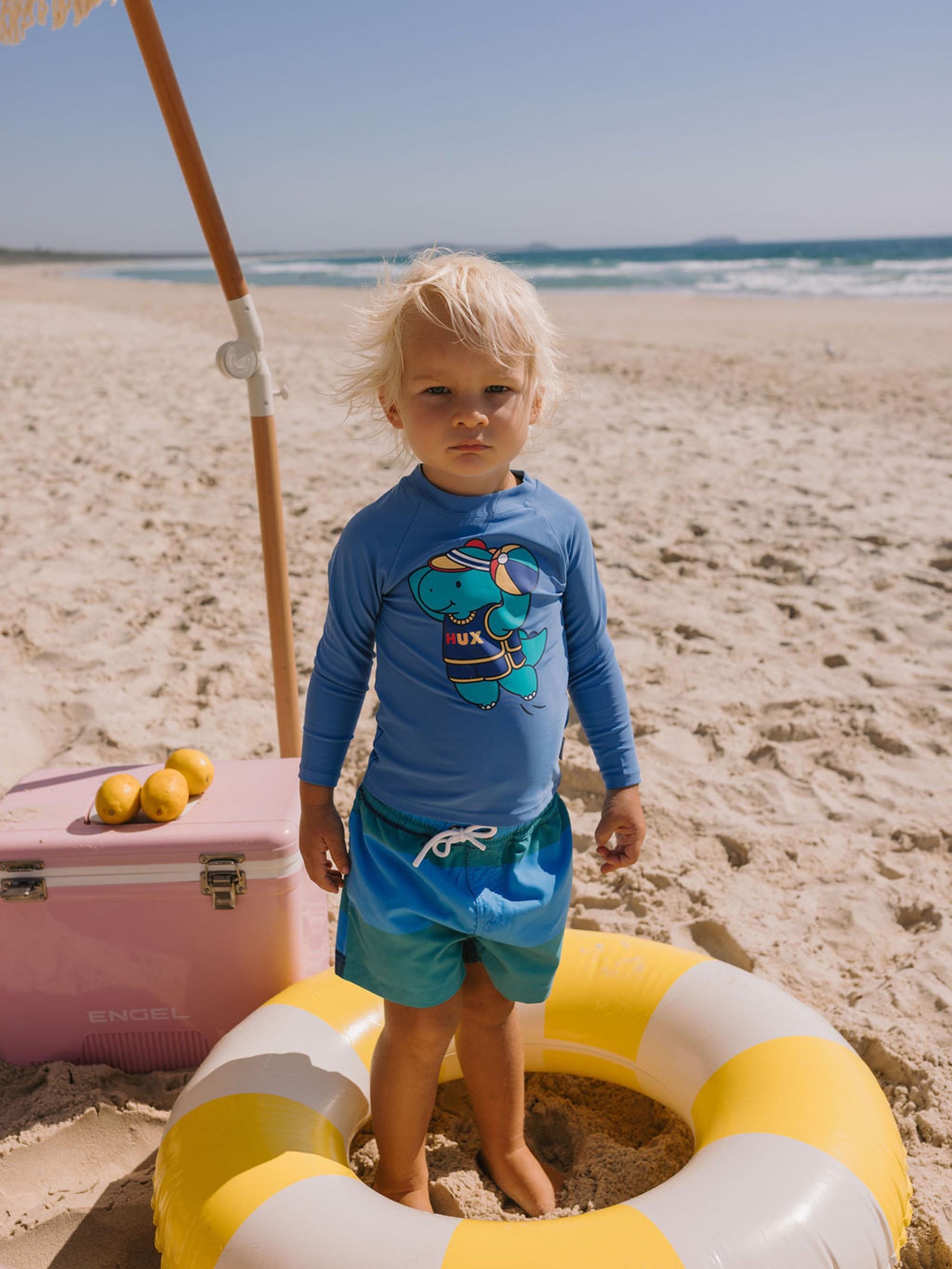 Block Stripe Boardshort SWIMWEAR Huxbaby Shopify