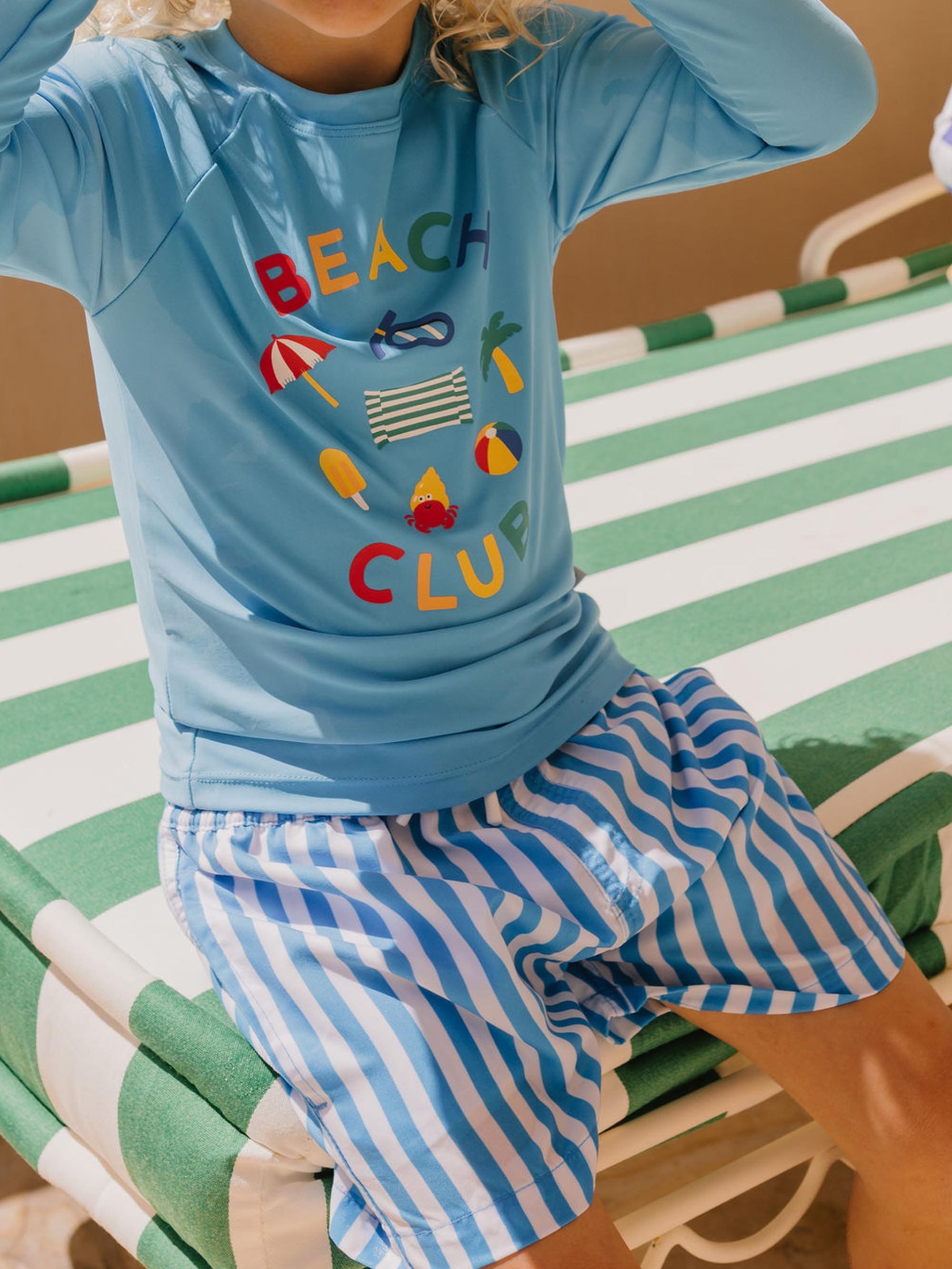 Aqua Stripe Boardshort SWIMWEAR Huxbaby Shopify