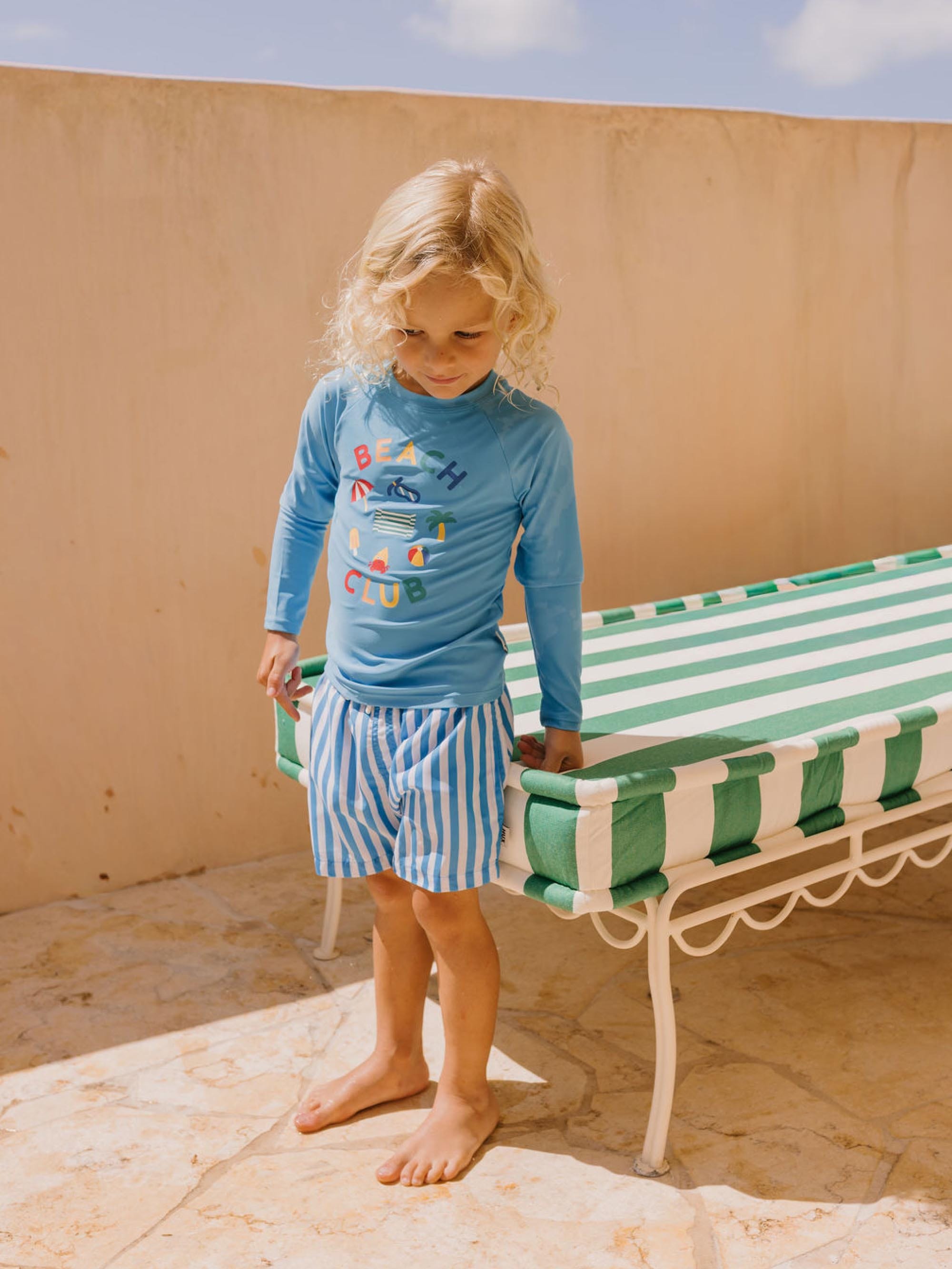 Aqua Stripe Boardshort SWIMWEAR Huxbaby Shopify