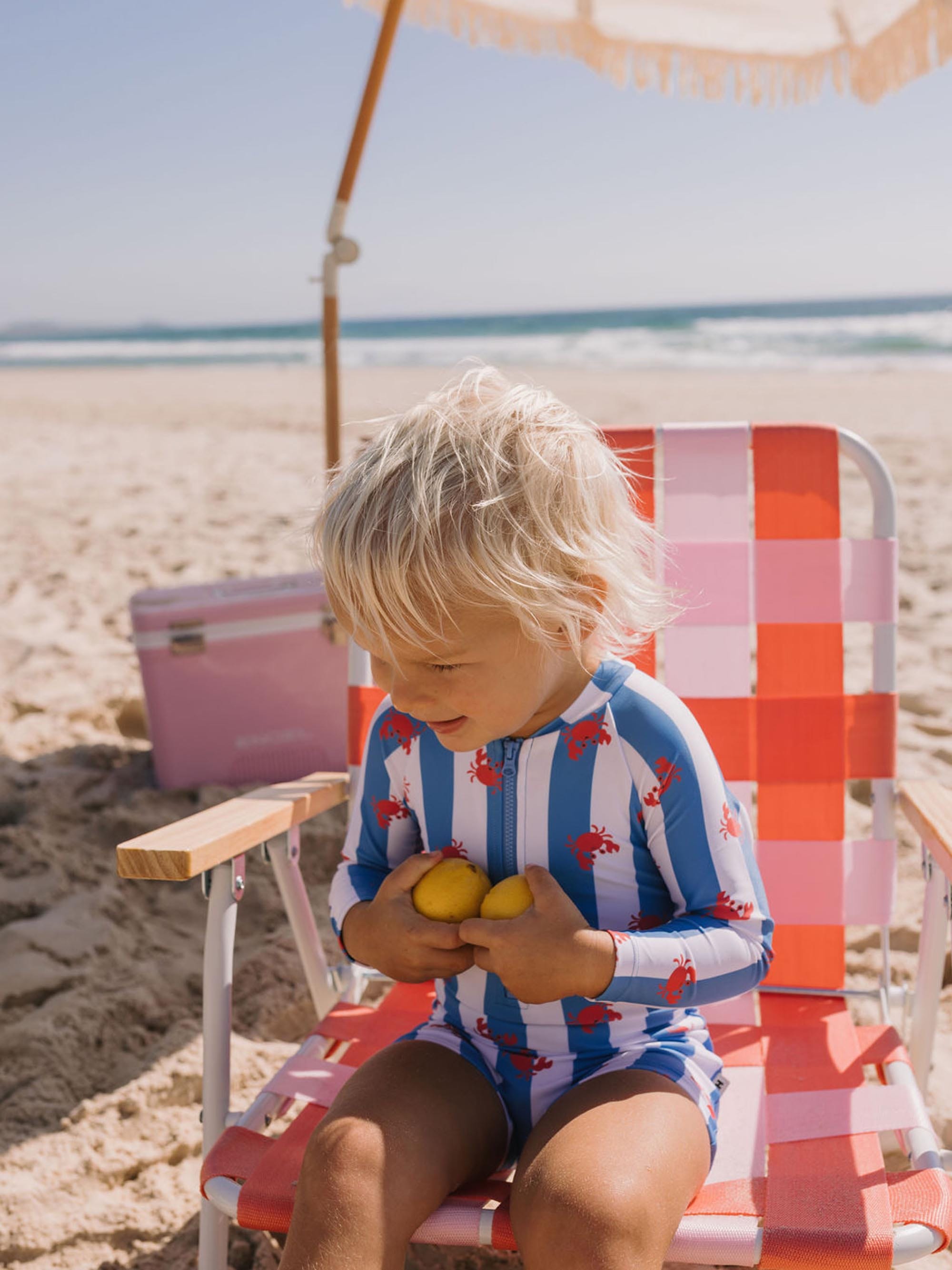 Crab Stripe Swimsuit SWIMWEAR Huxbaby Shopify